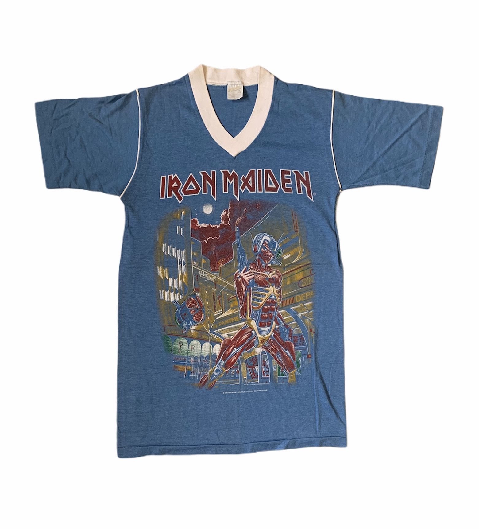 Band Tees vintage 80s IRON MAIDEN 1986 rock band shirt camo tour Size US S / EU 44-46 / 1 - 1 Thumbnail