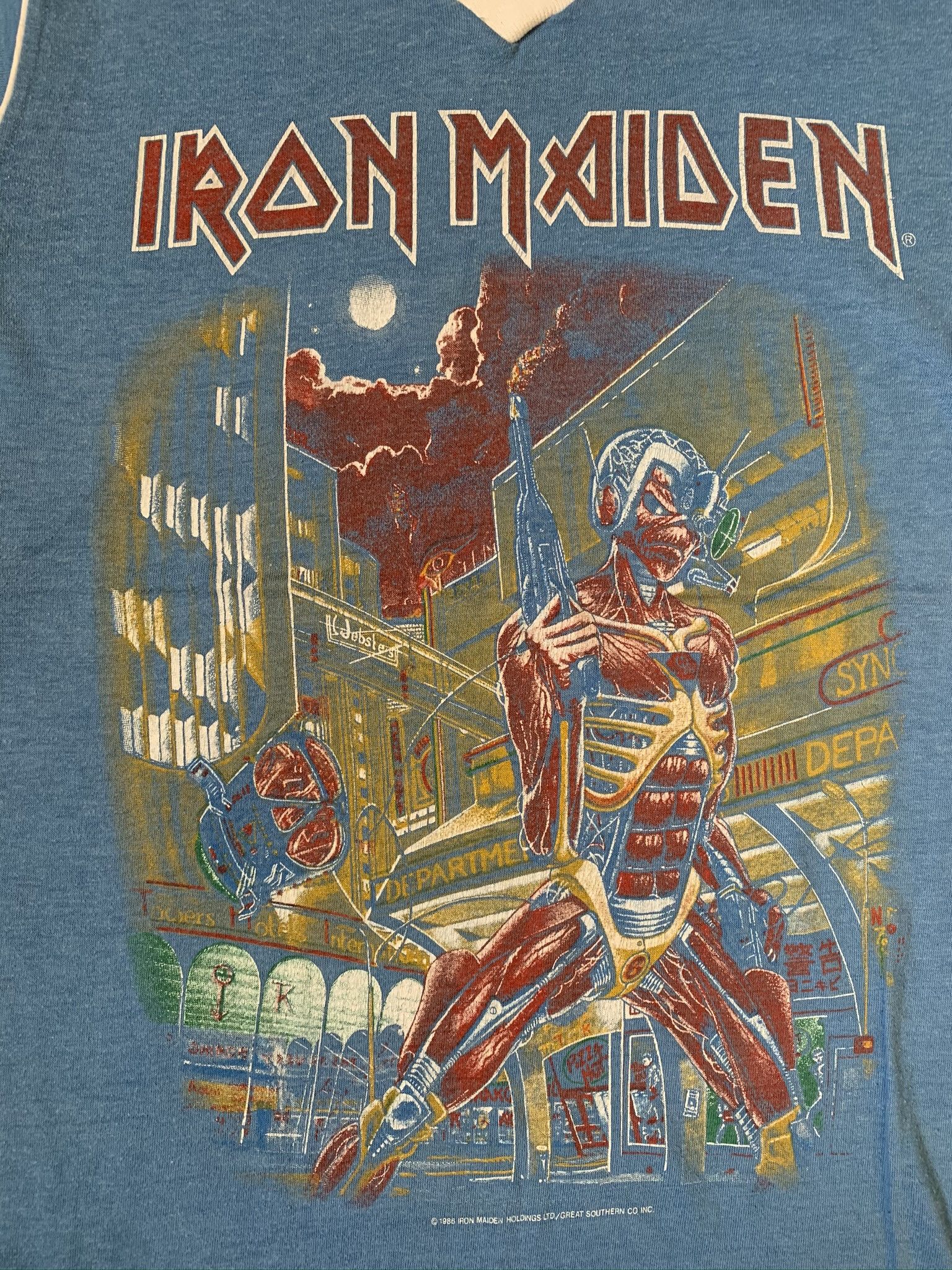 Band Tees vintage 80s IRON MAIDEN 1986 rock band shirt camo tour Size US S / EU 44-46 / 1 - 4 Thumbnail