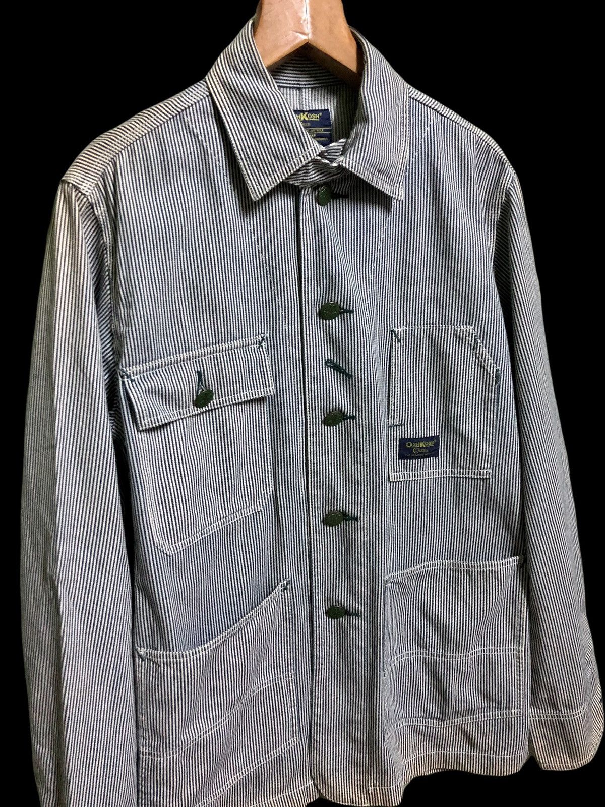 Vintage Oshkosh Hickory Stripe Railroad Chore Jacket