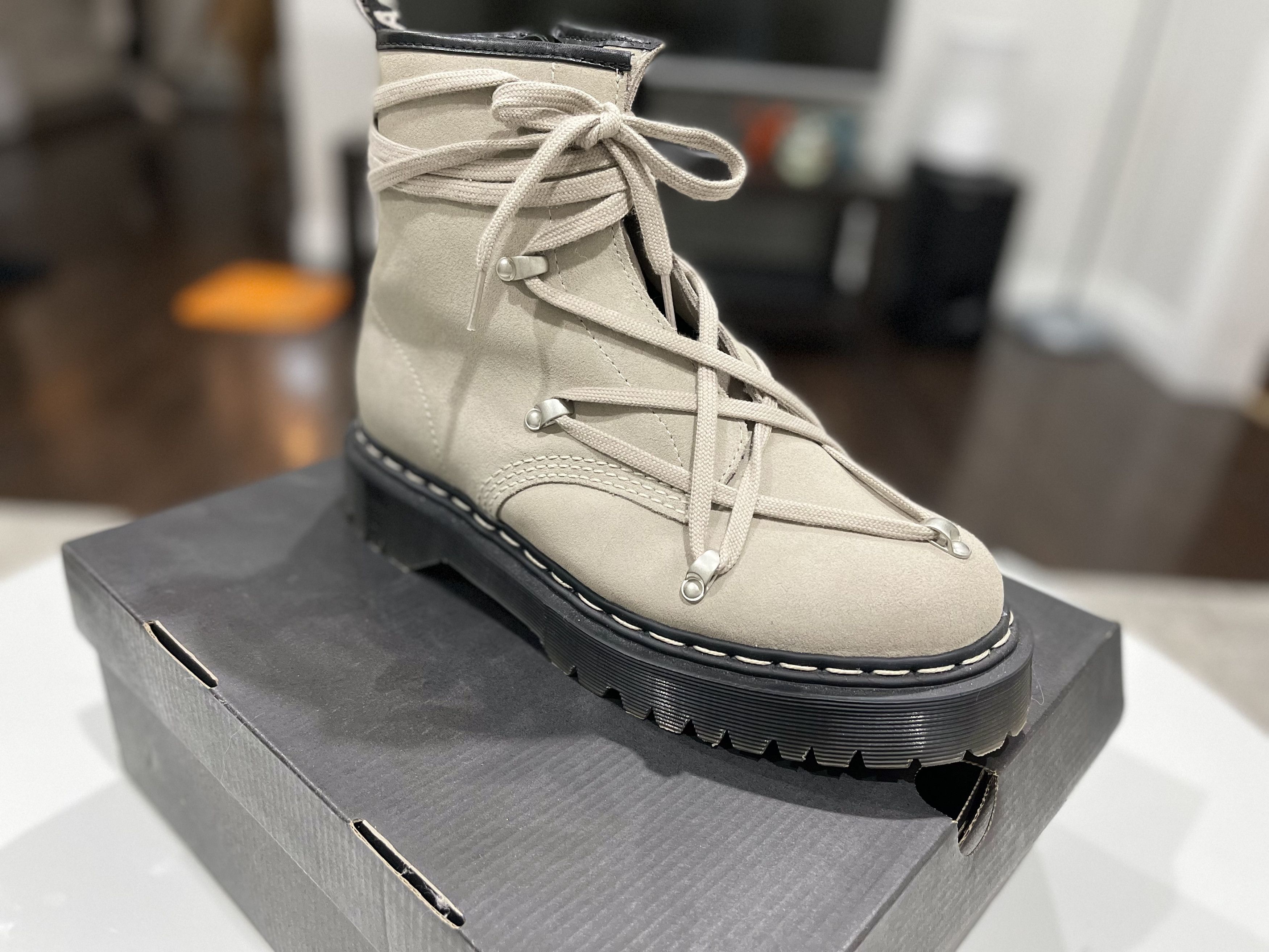 Rick Owens Rick Owen’s x Doc martens suede boot Grailed