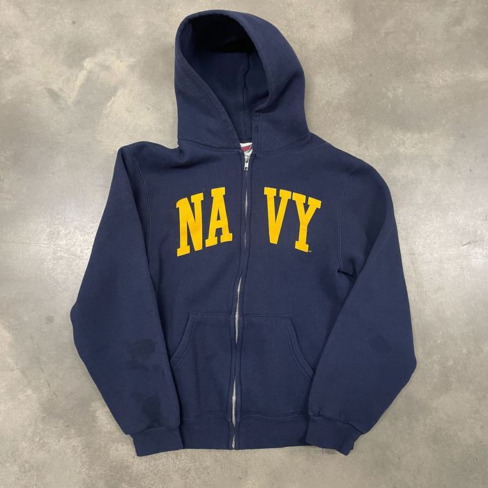 Vintage Y2K US Navy Yellow/Blue Zip Up Hoodie Sweatshirt Militar | Grailed