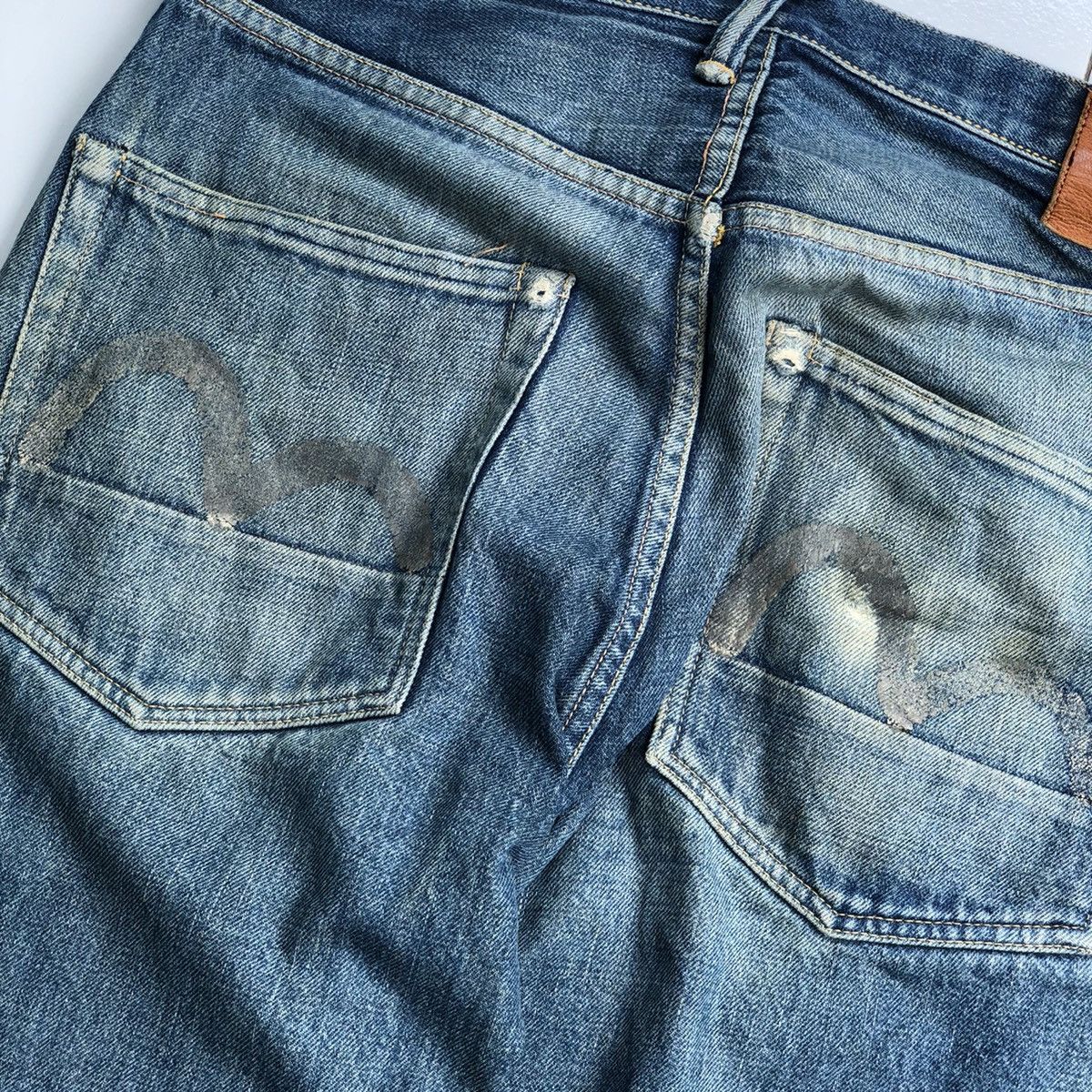Vintage Evisu No.2 Daicock Japan Ripped Denim Selvadge