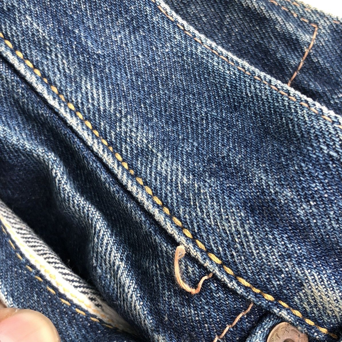 Vintage Evisu No.2 Daicock Japan Ripped Denim Selvadge