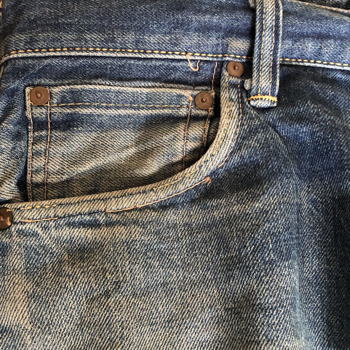 Vintage Evisu No.2 Daicock Japan Ripped Denim Selvadge