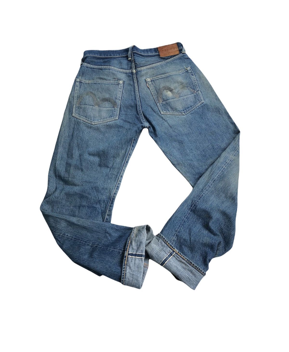 Vintage Evisu No.2 Daicock Japan Ripped Denim Selvadge