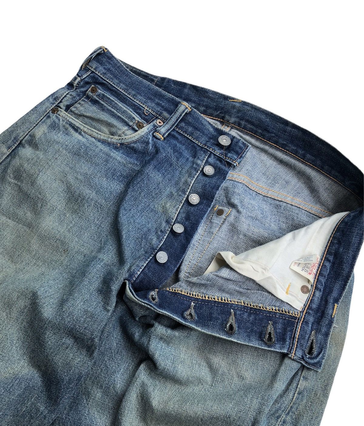 Vintage Evisu No.2 Daicock Japan Ripped Denim Selvadge