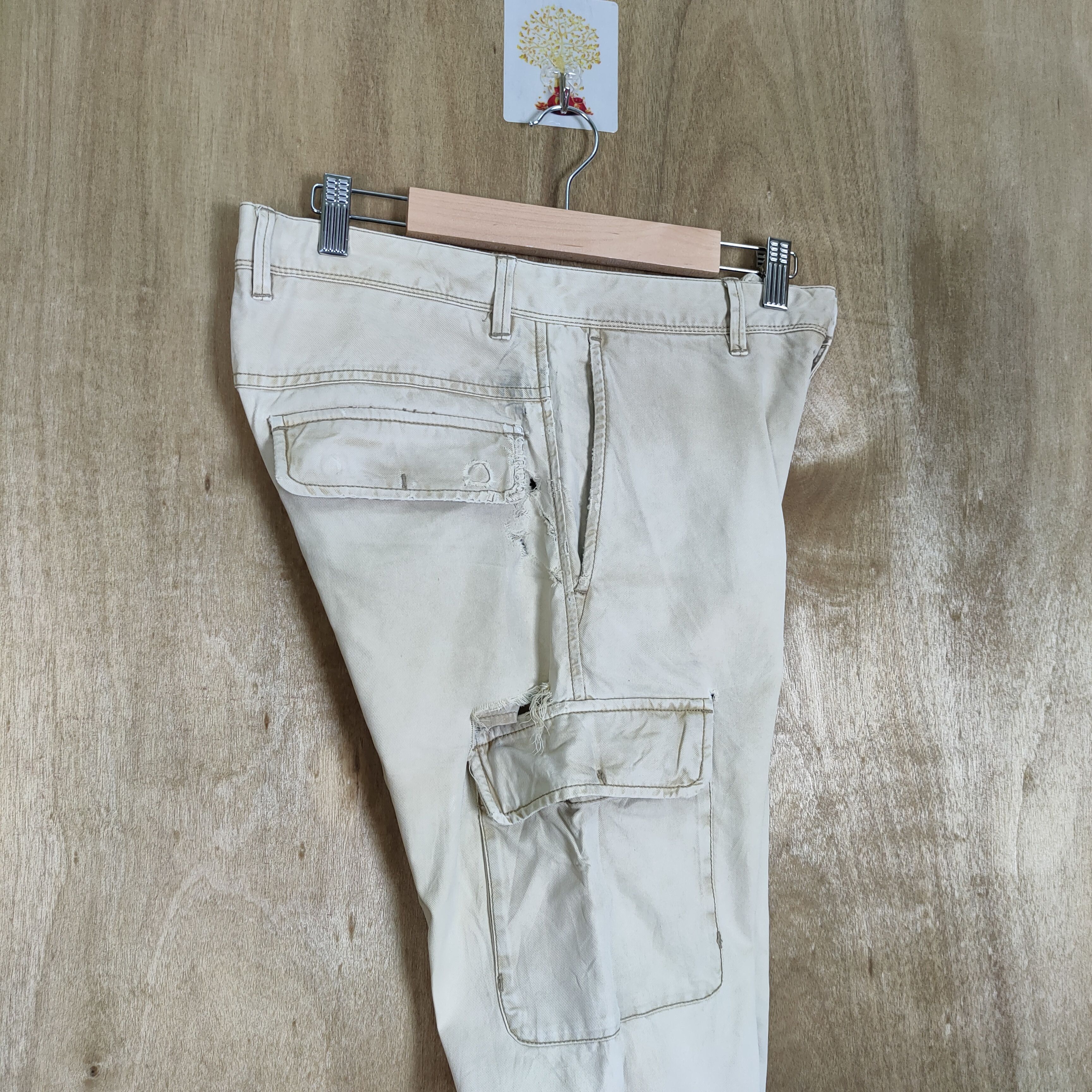 Japanese Brand × Vintage BACK NUMBER FADED DISTRESSED CARGO PANTS Size US 29 - 13 Thumbnail