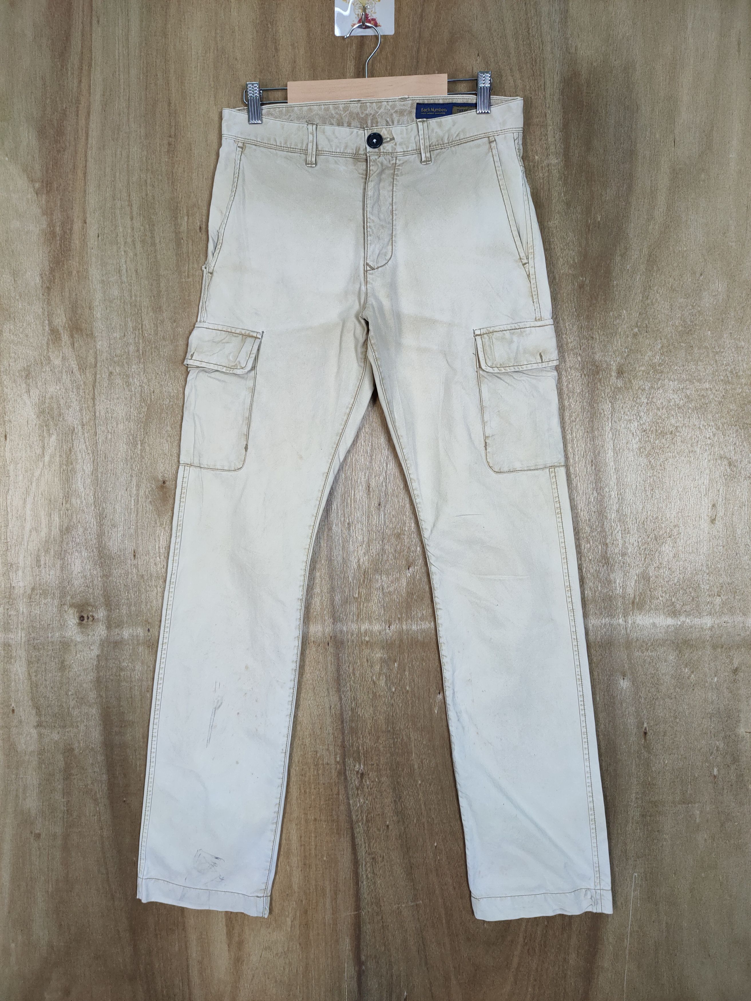 Japanese Brand × Vintage BACK NUMBER FADED DISTRESSED CARGO PANTS Size US 29 - 1 Thumbnail