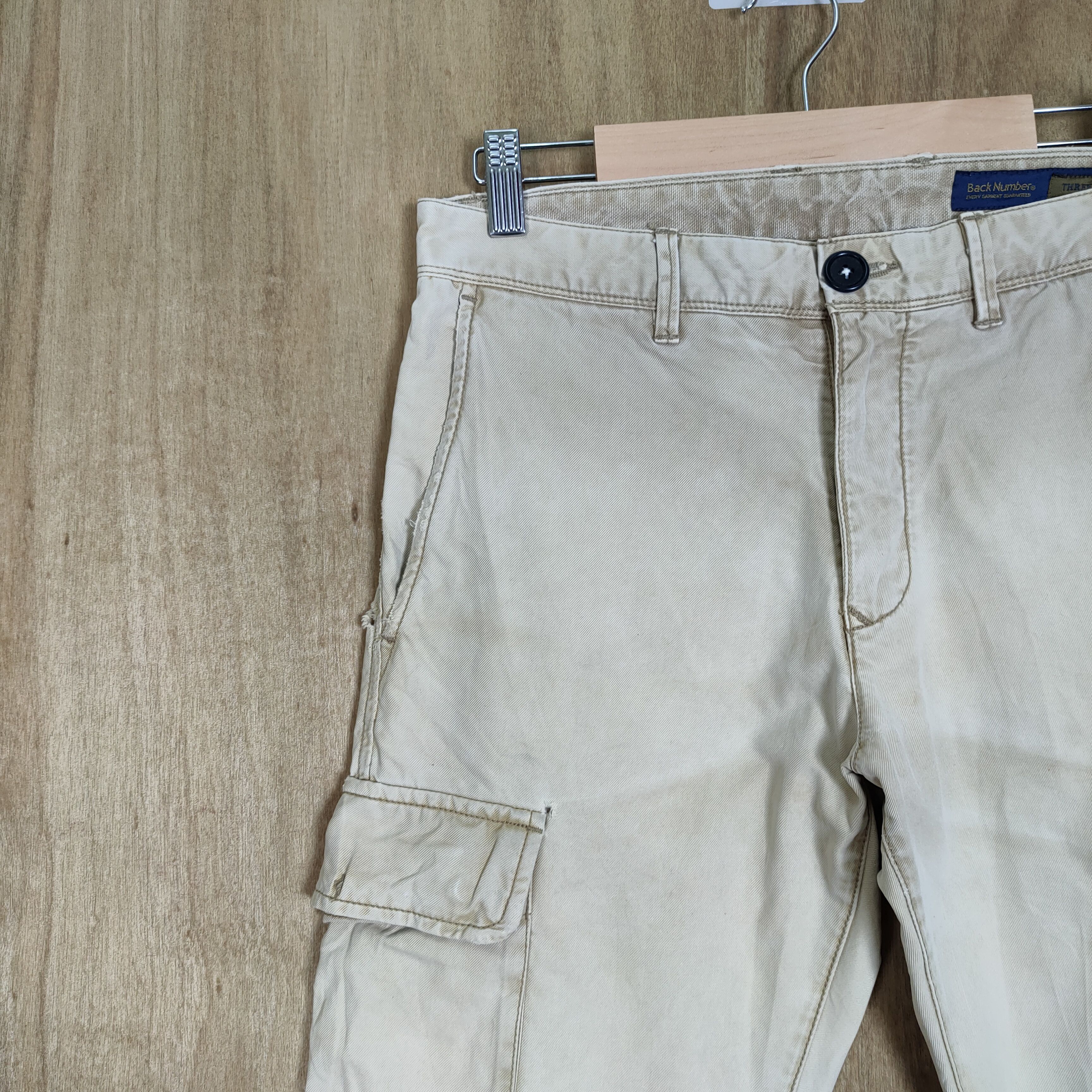 Japanese Brand × Vintage BACK NUMBER FADED DISTRESSED CARGO PANTS Size US 29 - 3 Thumbnail