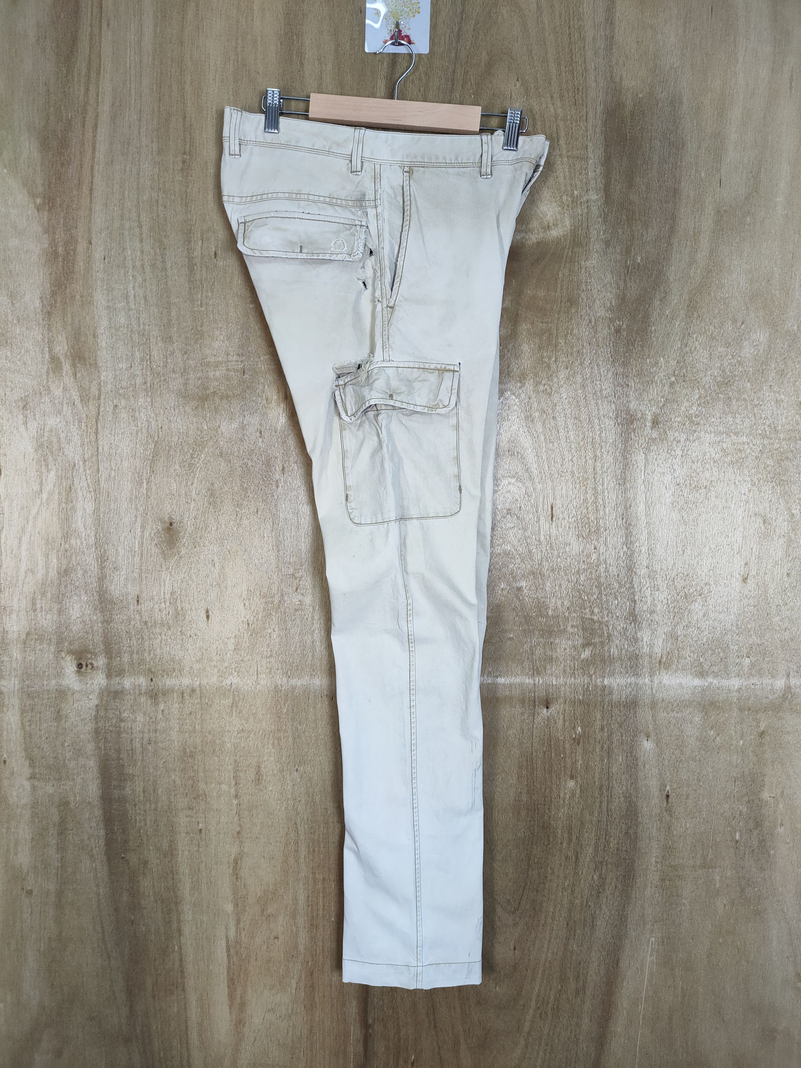 Japanese Brand × Vintage BACK NUMBER FADED DISTRESSED CARGO PANTS Size US 29 - 12 Thumbnail