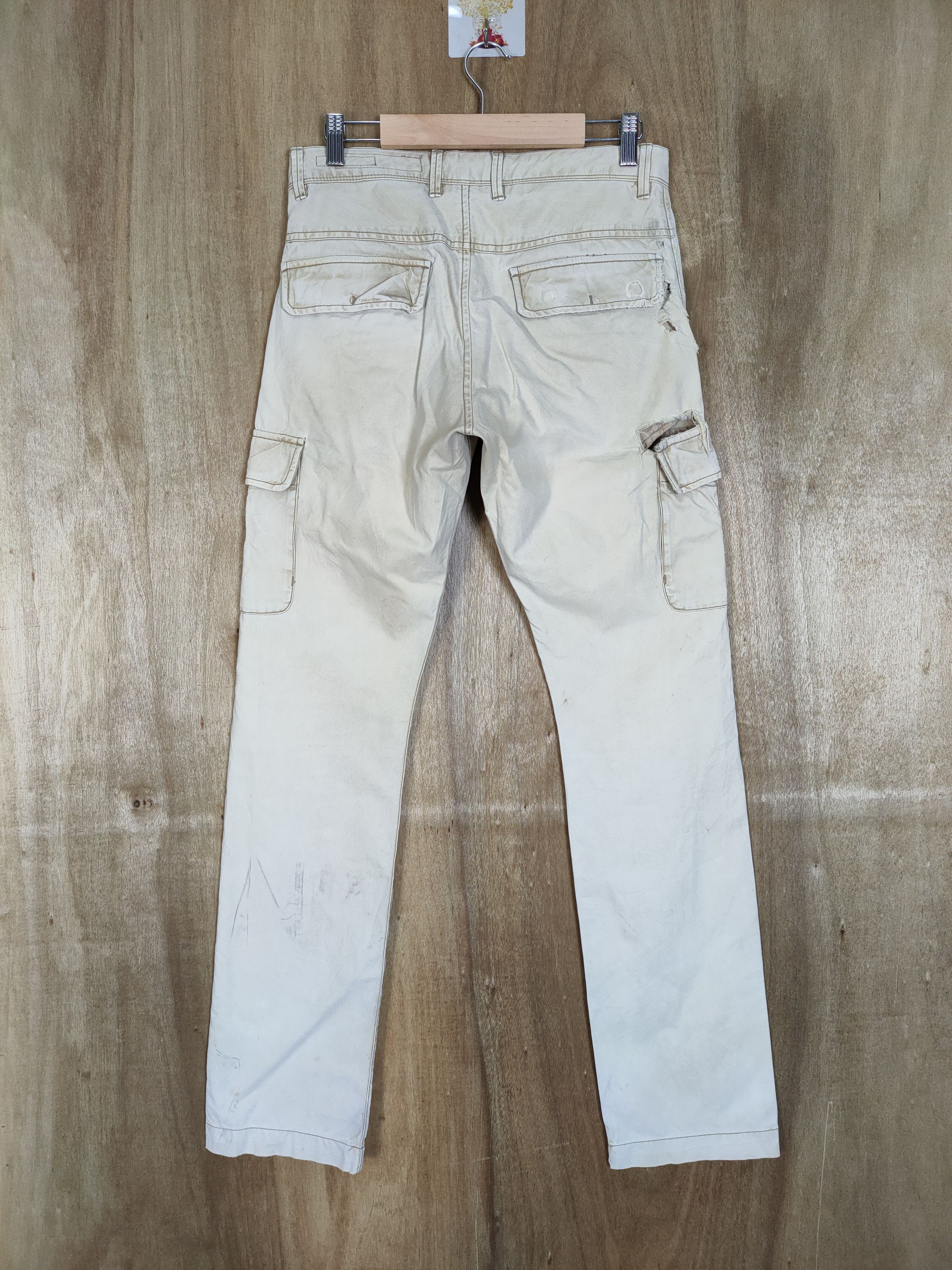 Japanese Brand × Vintage BACK NUMBER FADED DISTRESSED CARGO PANTS Size US 29 - 6 Thumbnail