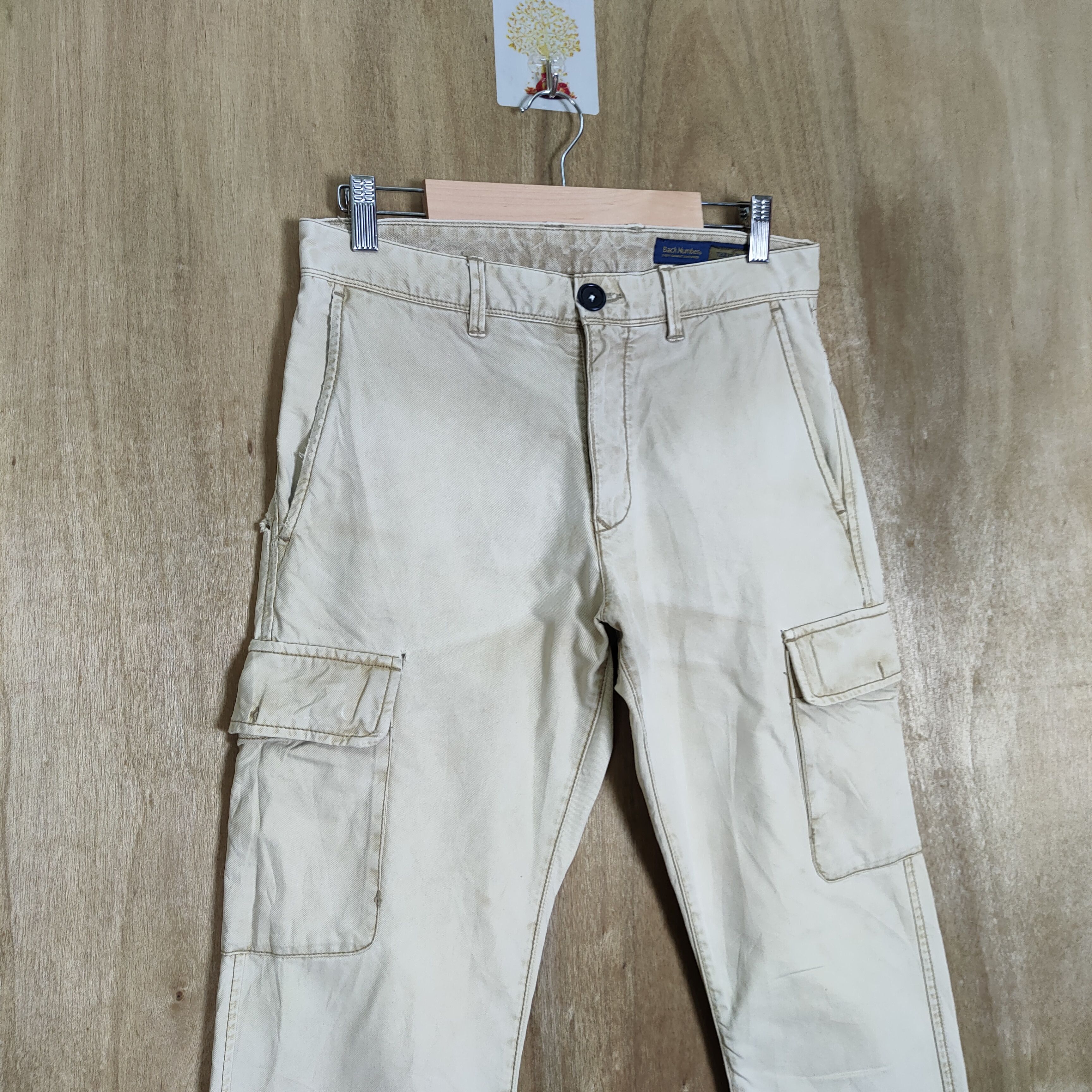 Japanese Brand × Vintage BACK NUMBER FADED DISTRESSED CARGO PANTS Size US 29 - 2 Thumbnail