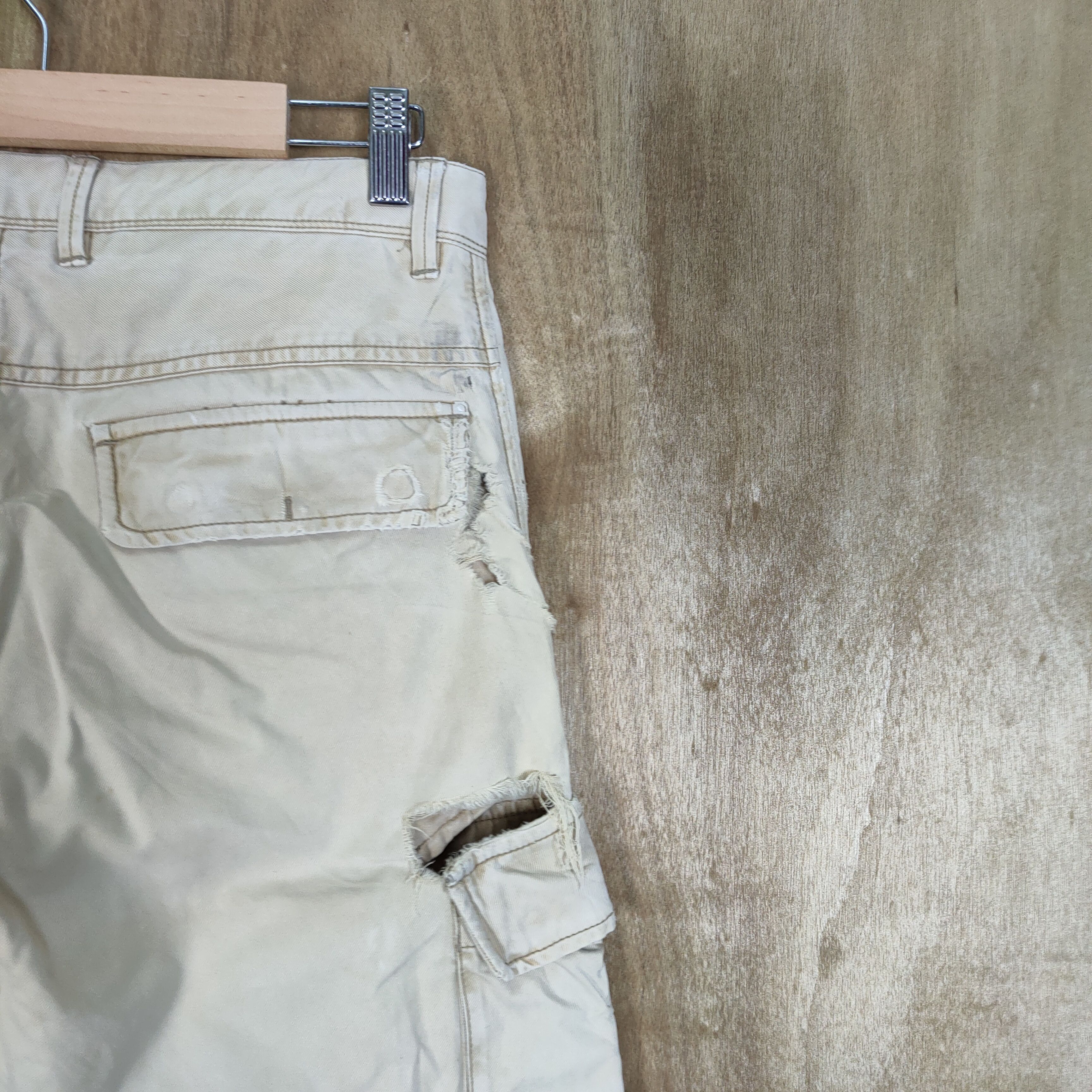 Japanese Brand × Vintage BACK NUMBER FADED DISTRESSED CARGO PANTS Size US 29 - 8 Thumbnail