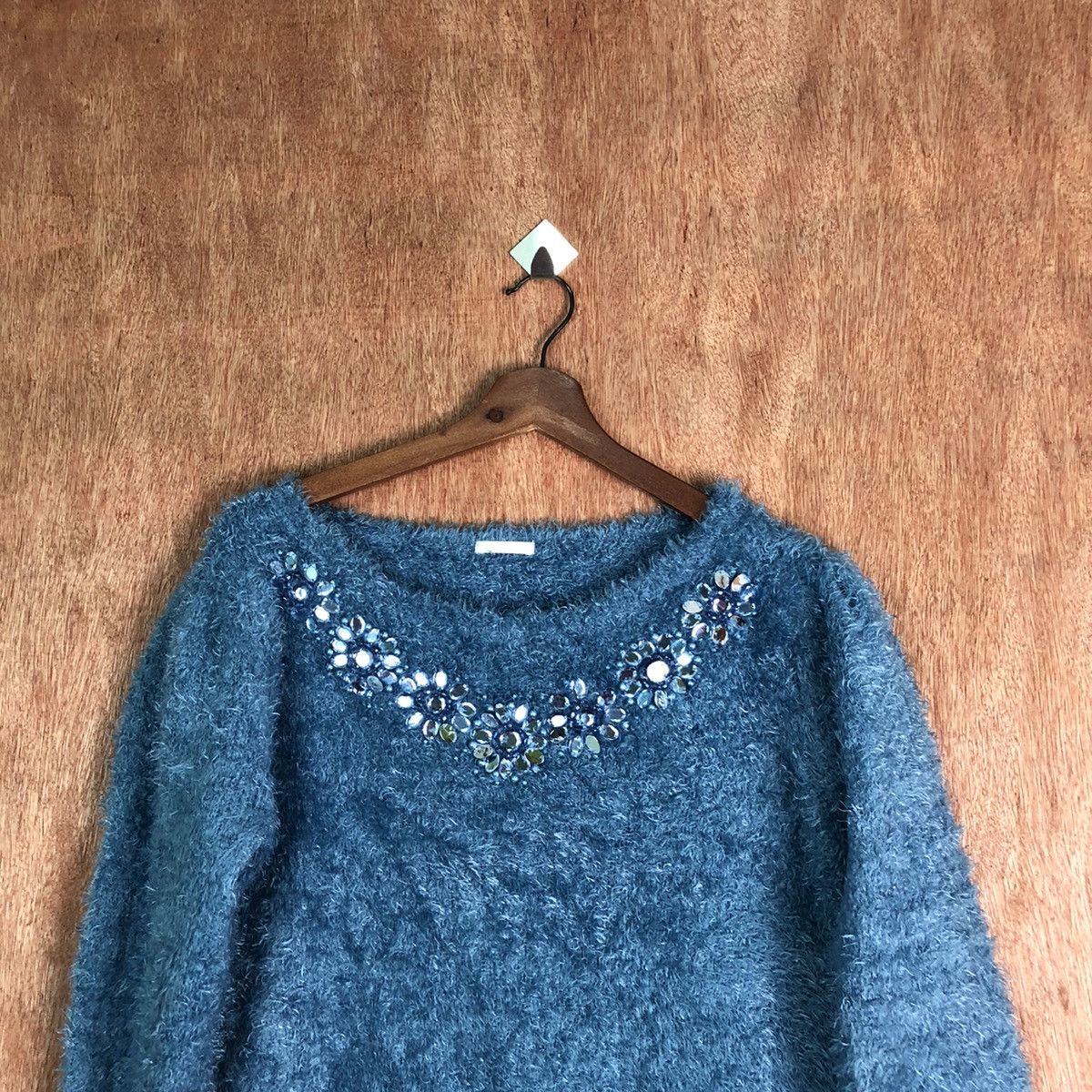 Japanese Brand GU Blue Shag Shaggy Fur Mohair Knitwear #6533 Size S / US 4 / IT 40 - 2 Thumbnail