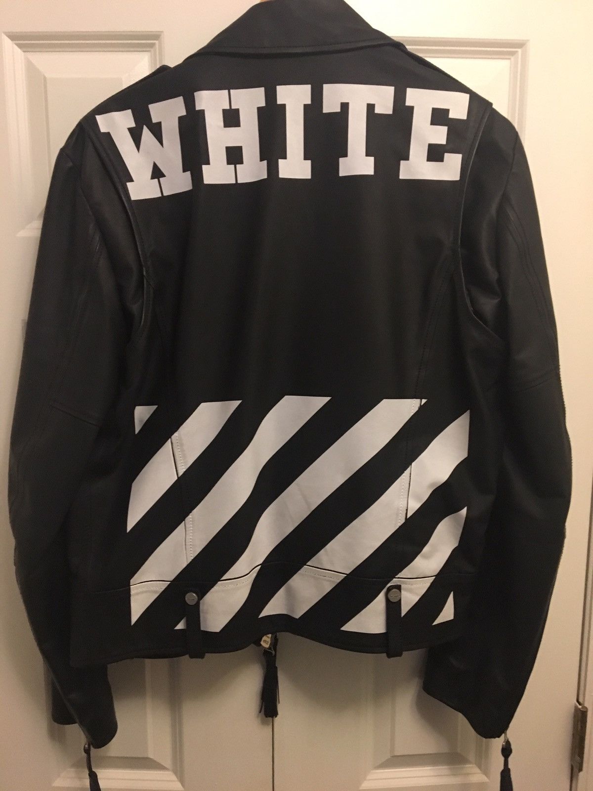 Off-White Off White Leather Biker Jacket | Grailed