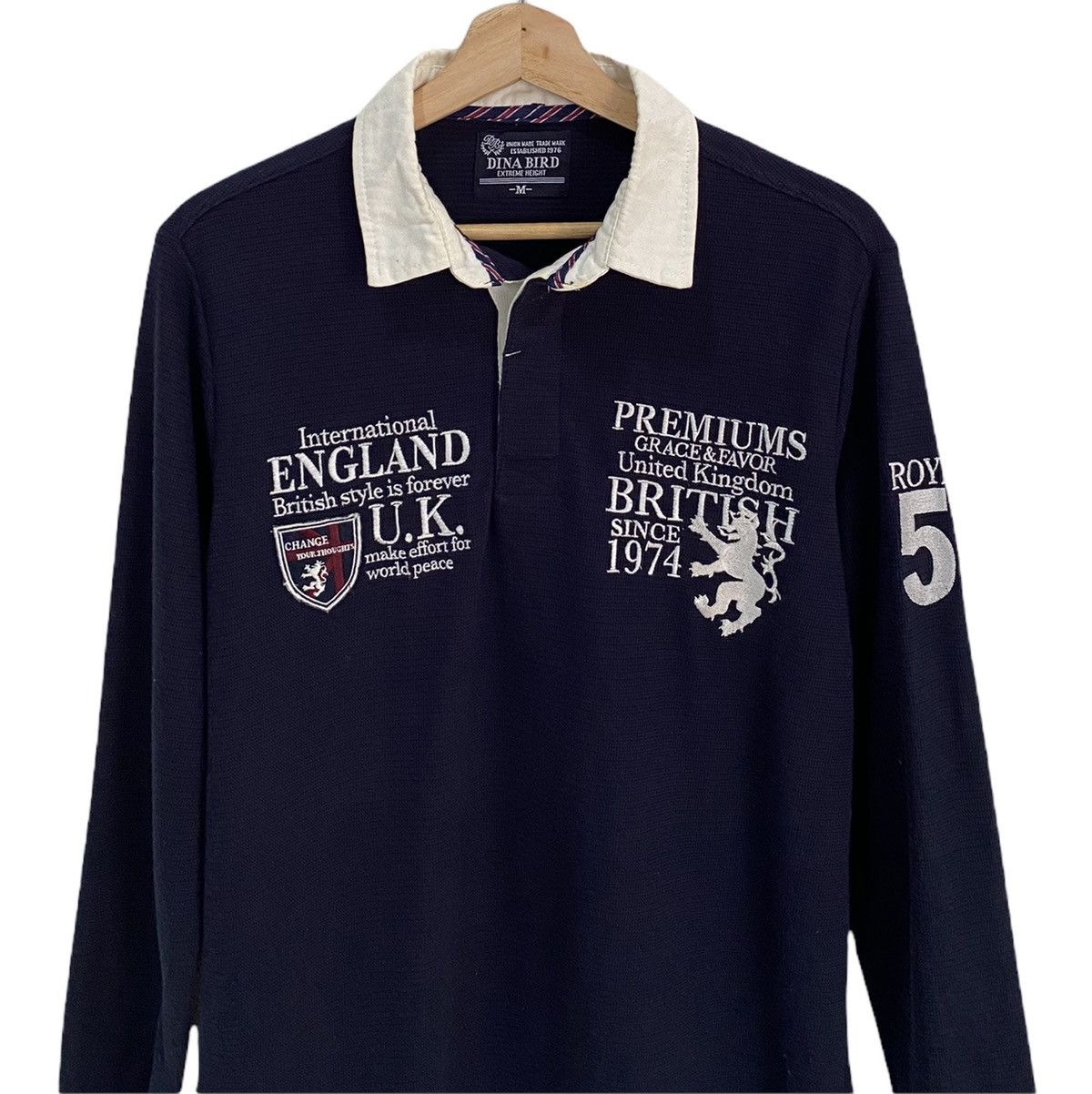 New England Outerwear 🔥UNION MADE DINA BIRD ENGLAND UK RUGBY SHIRT Size US S / EU 44-46 / 1 - 2 Thumbnail