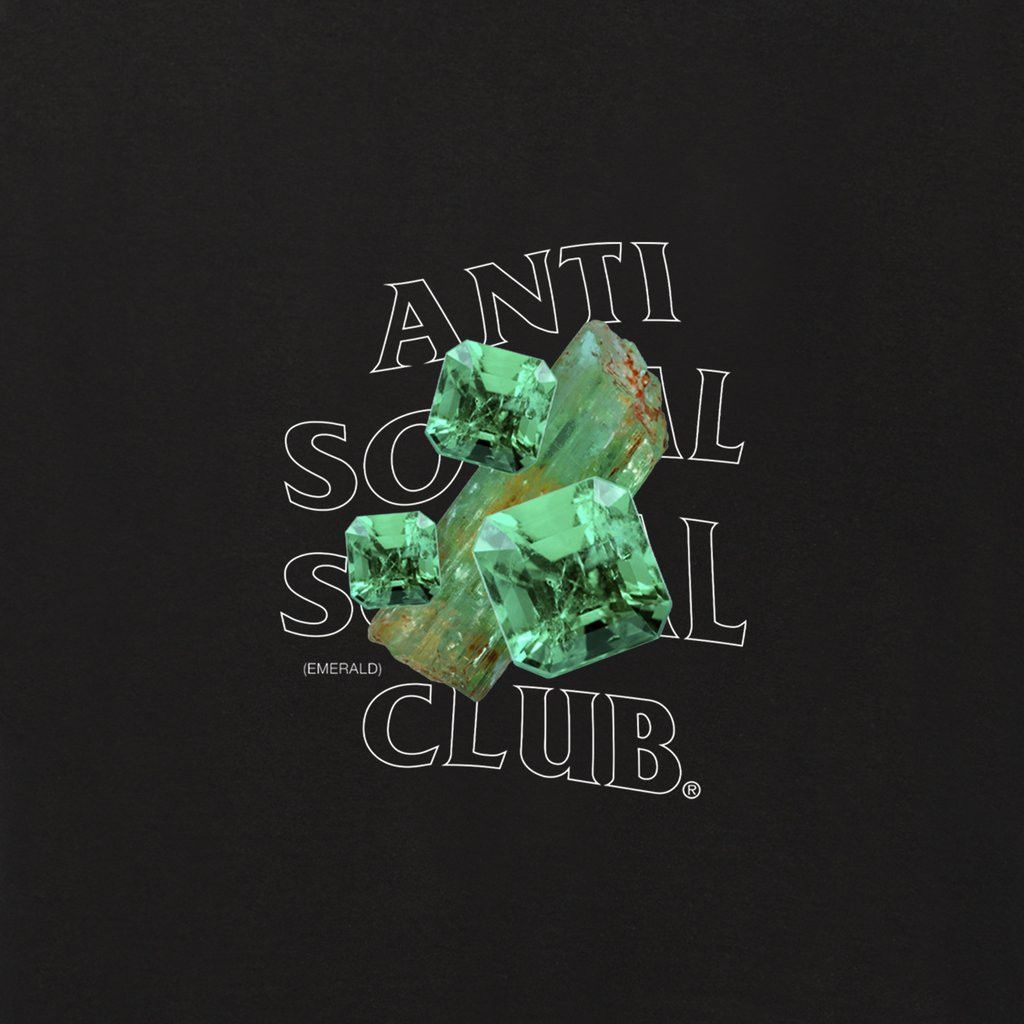 Anti Social Social Club × Members Only DS ASSC outline Logo Crystal Bussin Black Hoodie BAPE KITH Size US L / EU 52-54 / 3 - 5 Thumbnail
