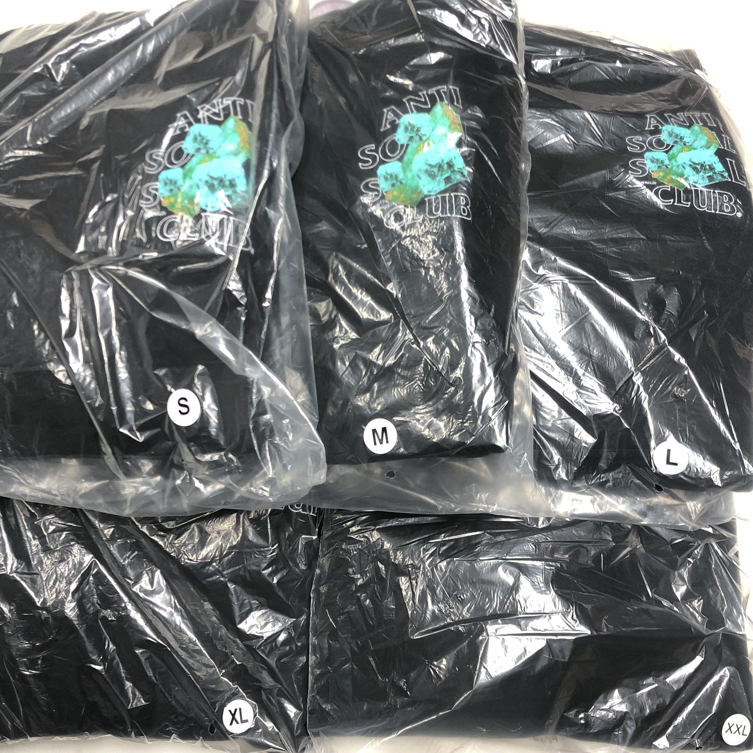 Anti Social Social Club × Members Only DS ASSC outline Logo Crystal Bussin Black Hoodie BAPE KITH Size US L / EU 52-54 / 3 - 7 Thumbnail