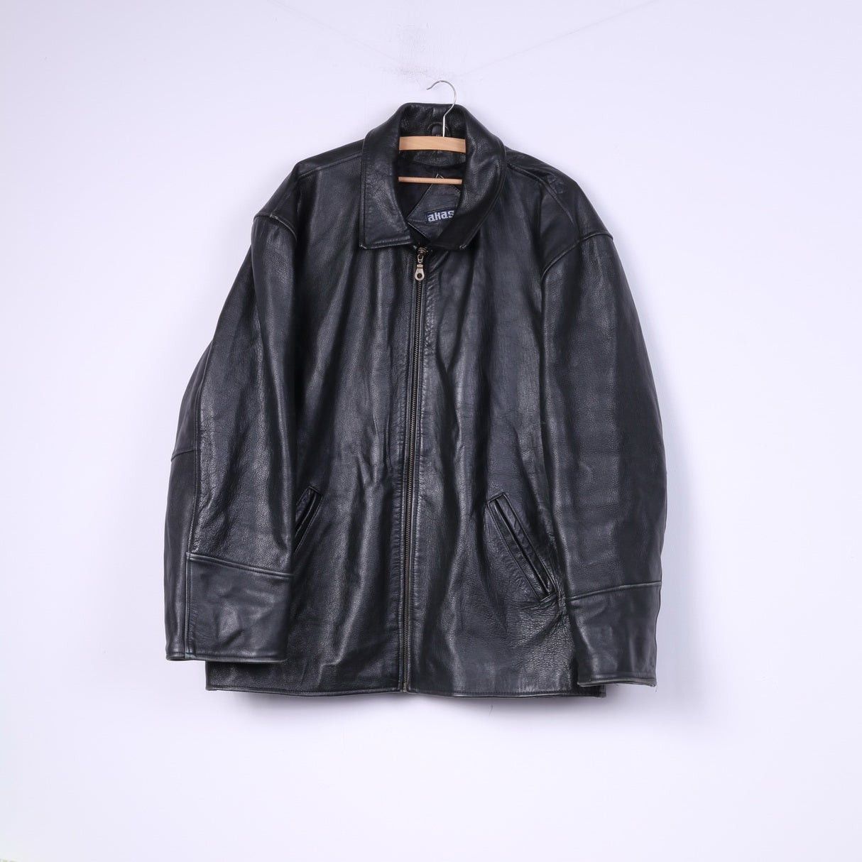 Vintage Akaso Men XXL Leather Jacket Black Full Zipper Vintage 0014 ...