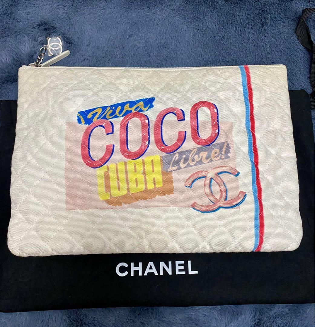 Chanel Chanel Coco Cuba Libre canvas clutch