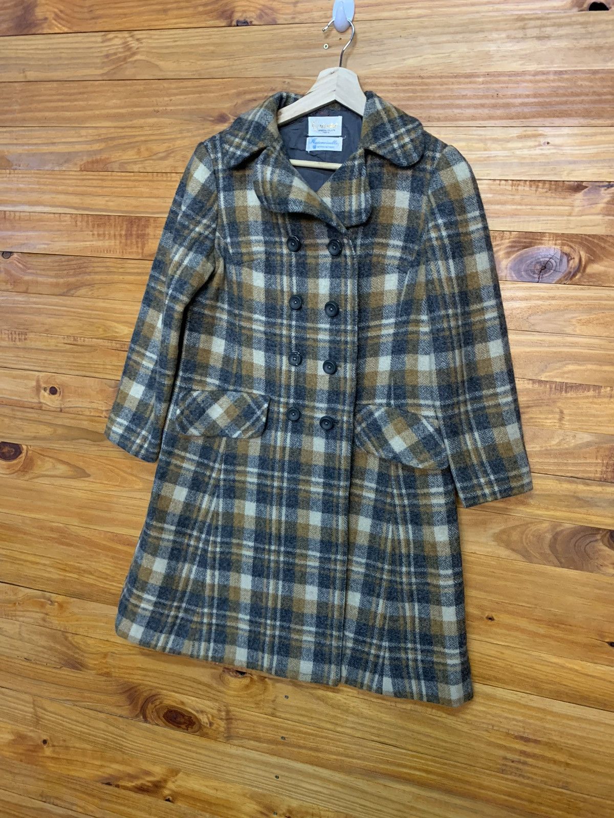 Japanese Brand × Mademoiselle Non Non Vintage Oriental Mademoiselle Plaid Tartan Wool Coat Size US S / EU 44-46 / 1 - 2 Thumbnail