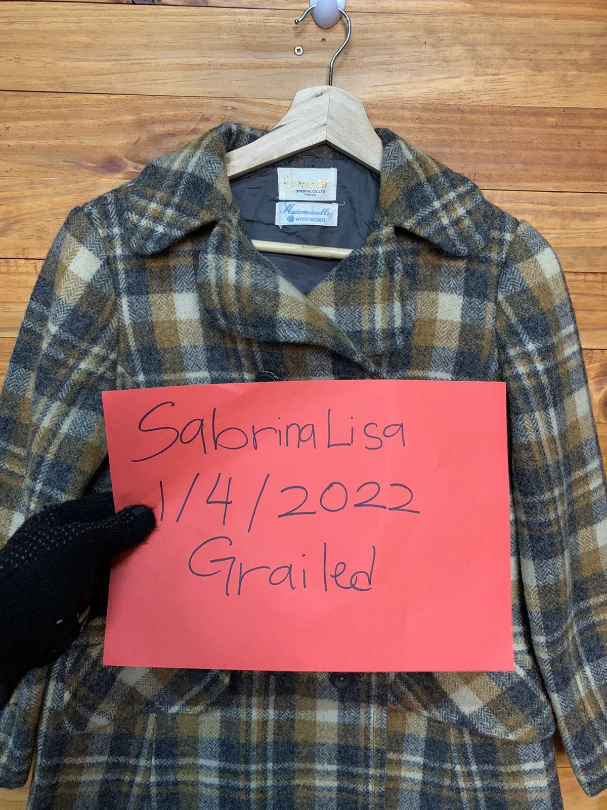 Japanese Brand × Mademoiselle Non Non Vintage Oriental Mademoiselle Plaid Tartan Wool Coat Size US S / EU 44-46 / 1 - 8 Thumbnail