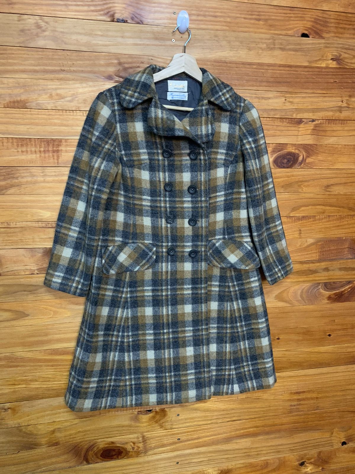 Japanese Brand × Mademoiselle Non Non Vintage Oriental Mademoiselle Plaid Tartan Wool Coat Size US S / EU 44-46 / 1 - 3 Thumbnail