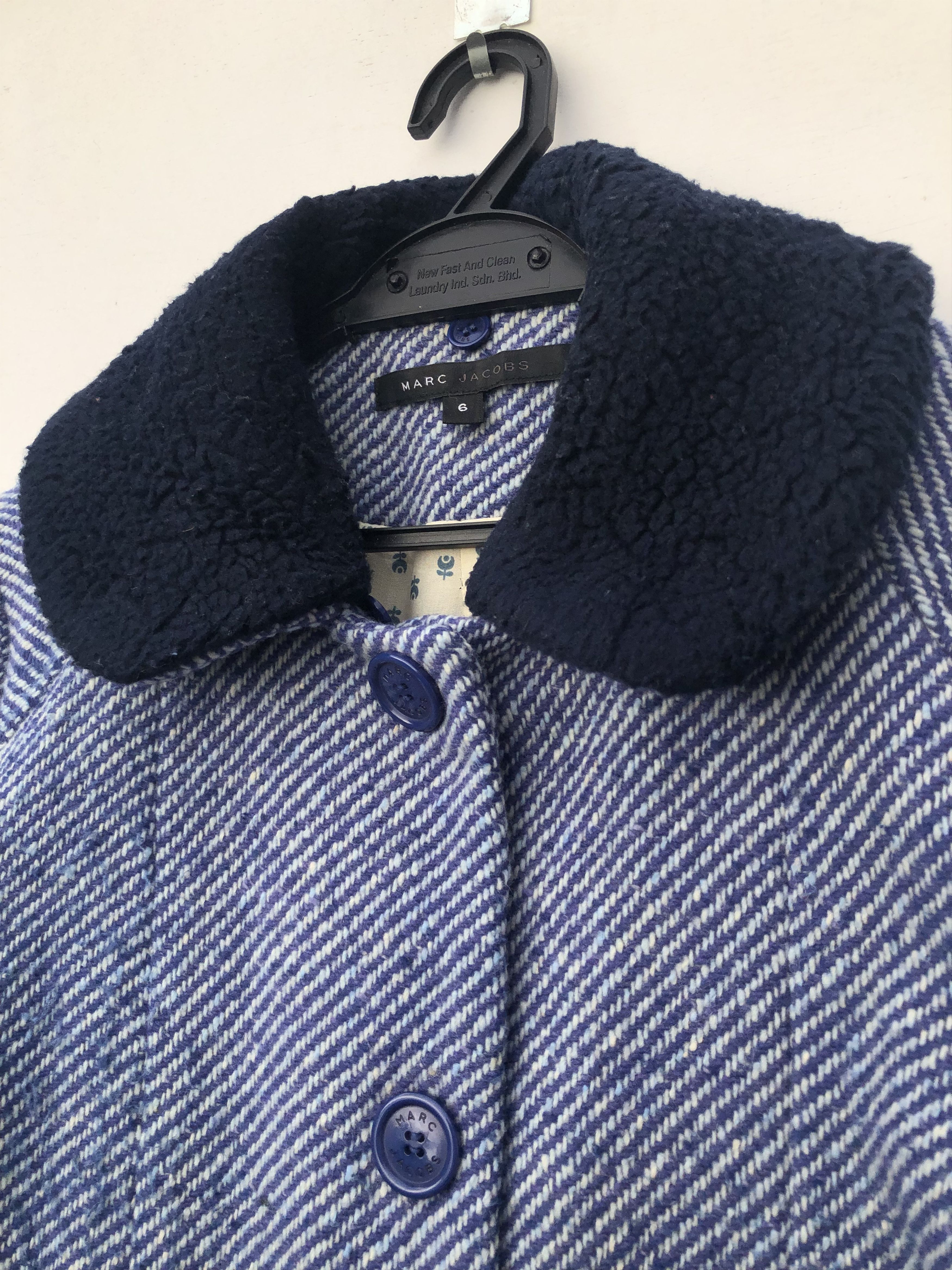 Marc Jacobs DETACHABLE COLLAR WOOL WINTER COAT Size US M / EU 48-50 / 2 - 8 Thumbnail