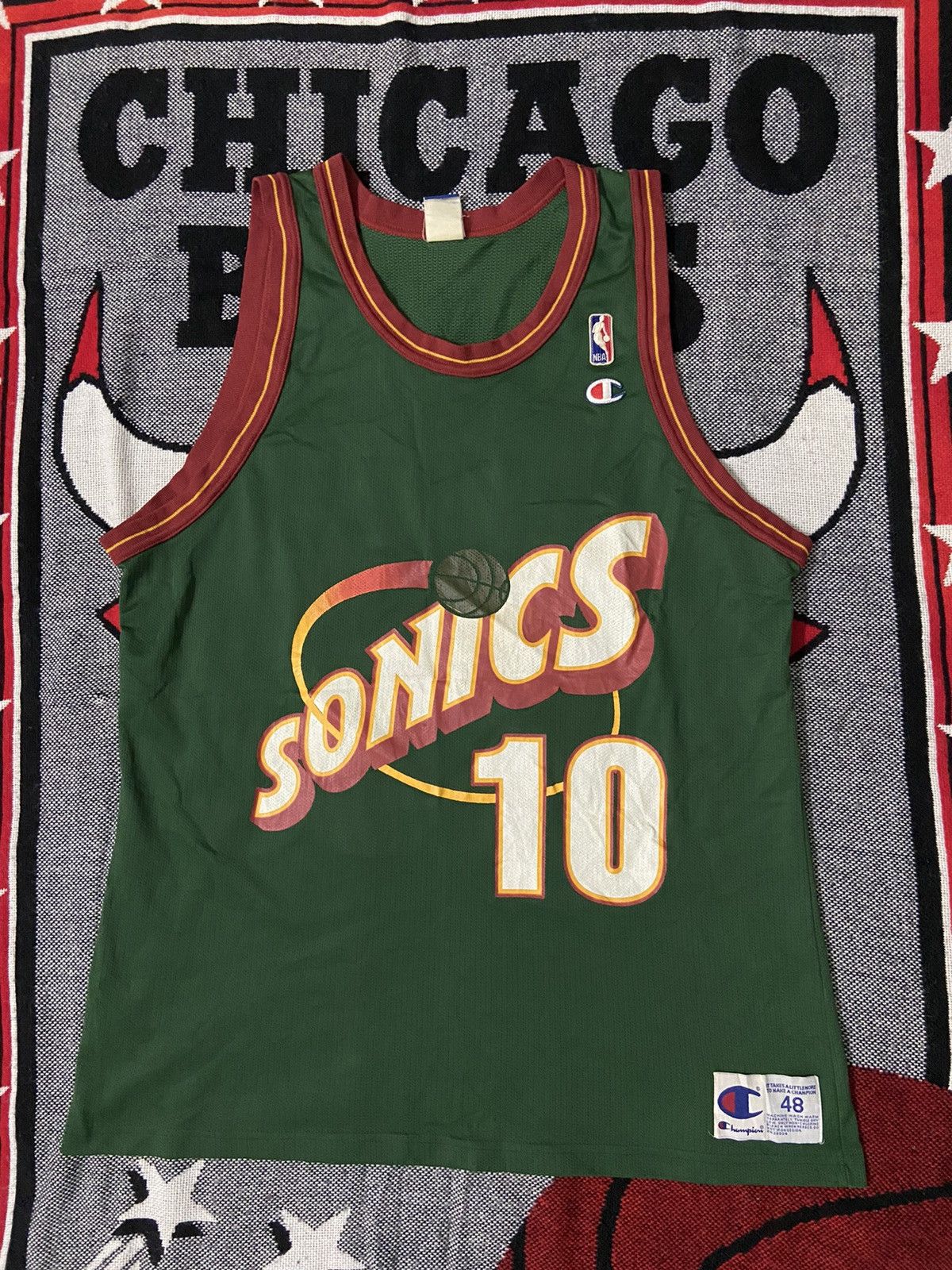 Champion Vtg 90s Nate McMillan Seattle Supersonics Champion Jersey Size US M / EU 48-50 / 2 - 1 Thumbnail