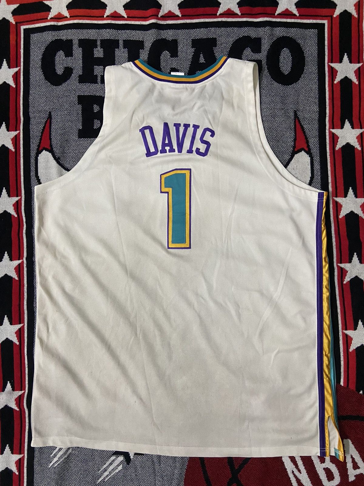 NBA Vtg 90s Baron Davis New Orleans Hornets Authentic Reebok Size US XXL / EU 58 / 5 - 2 Thumbnail