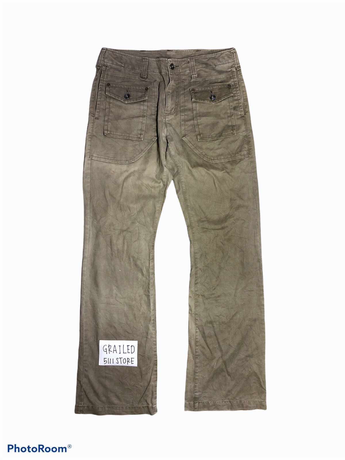 Vintage FLARED SUN FADED GREEN BUSHPANT Size US 31 - 1 Thumbnail