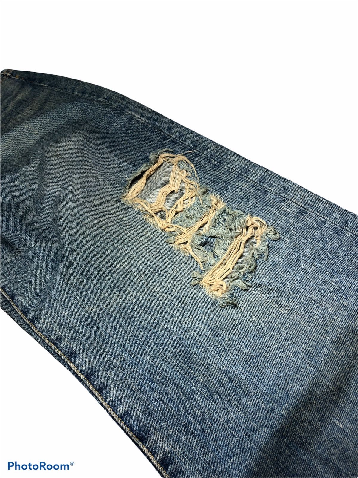 Japanese Brand Balance Wear Design Distressed Painted Denim Size US 32 / EU 48 - 3 Thumbnail