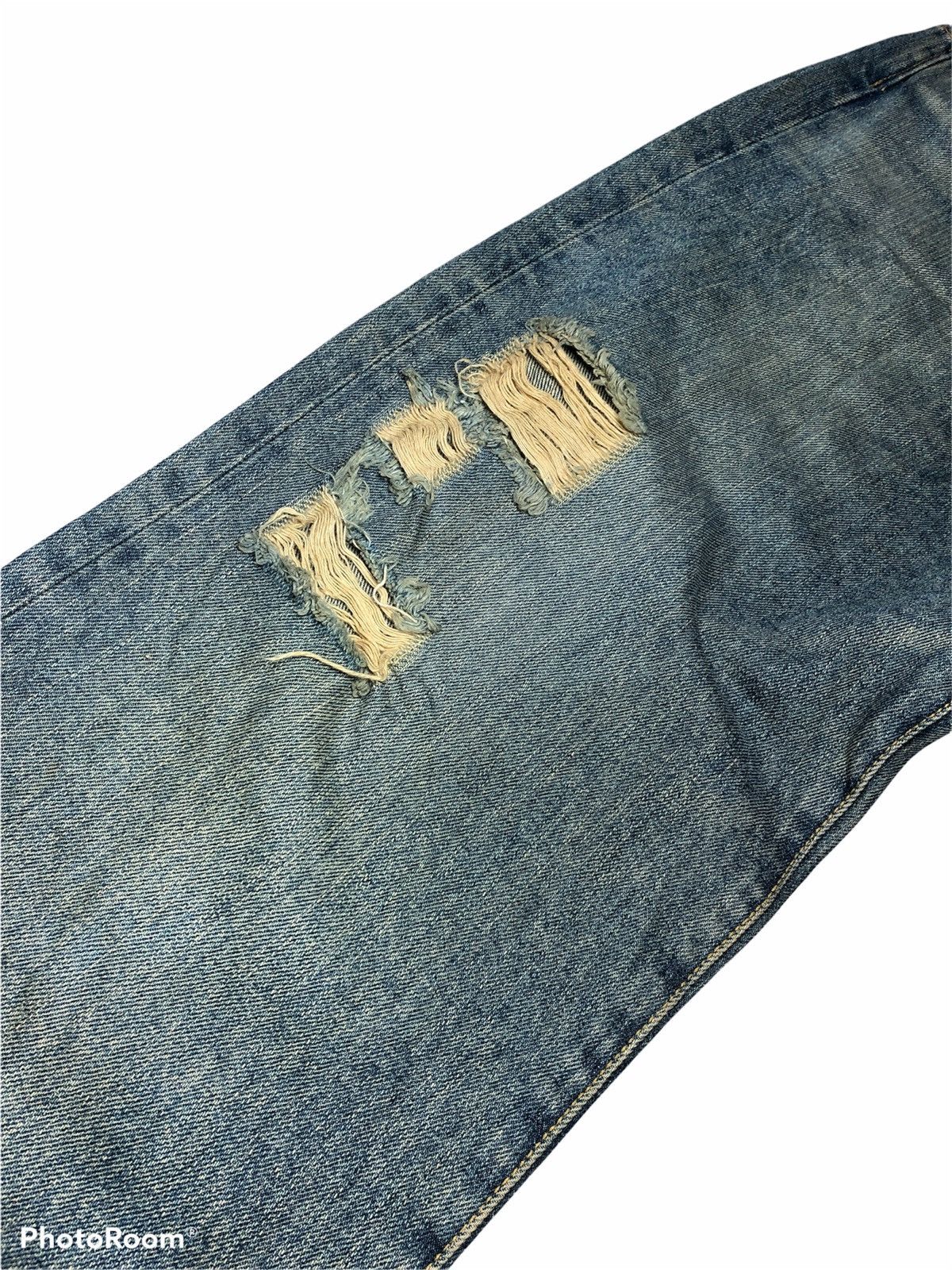 Japanese Brand Balance Wear Design Distressed Painted Denim Size US 32 / EU 48 - 4 Thumbnail