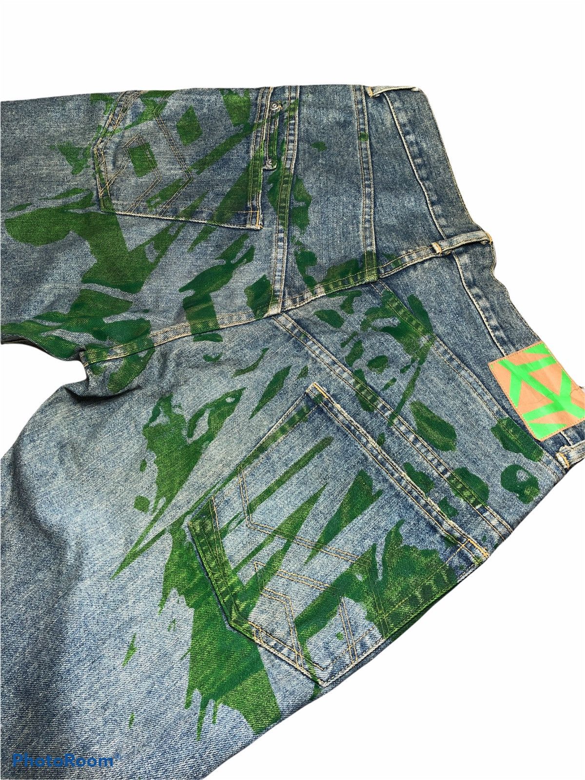 Japanese Brand Balance Wear Design Distressed Painted Denim Size US 32 / EU 48 - 7 Thumbnail