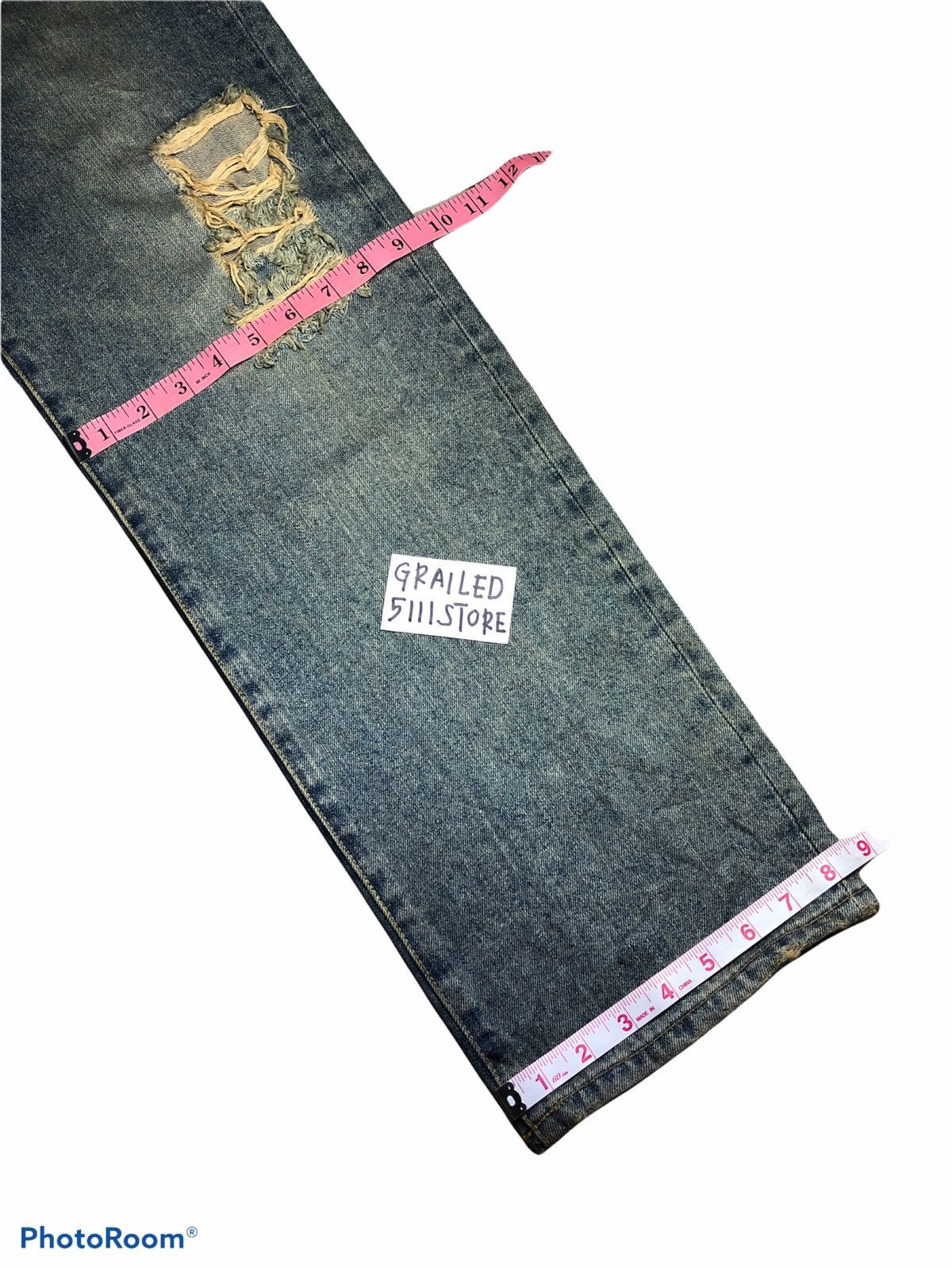 Japanese Brand Balance Wear Design Distressed Painted Denim Size US 32 / EU 48 - 9 Thumbnail