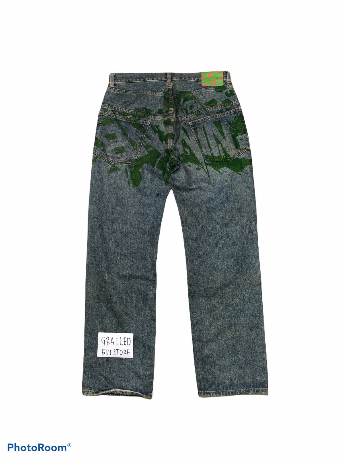 Japanese Brand Balance Wear Design Distressed Painted Denim Size US 32 / EU 48 - 2 Thumbnail