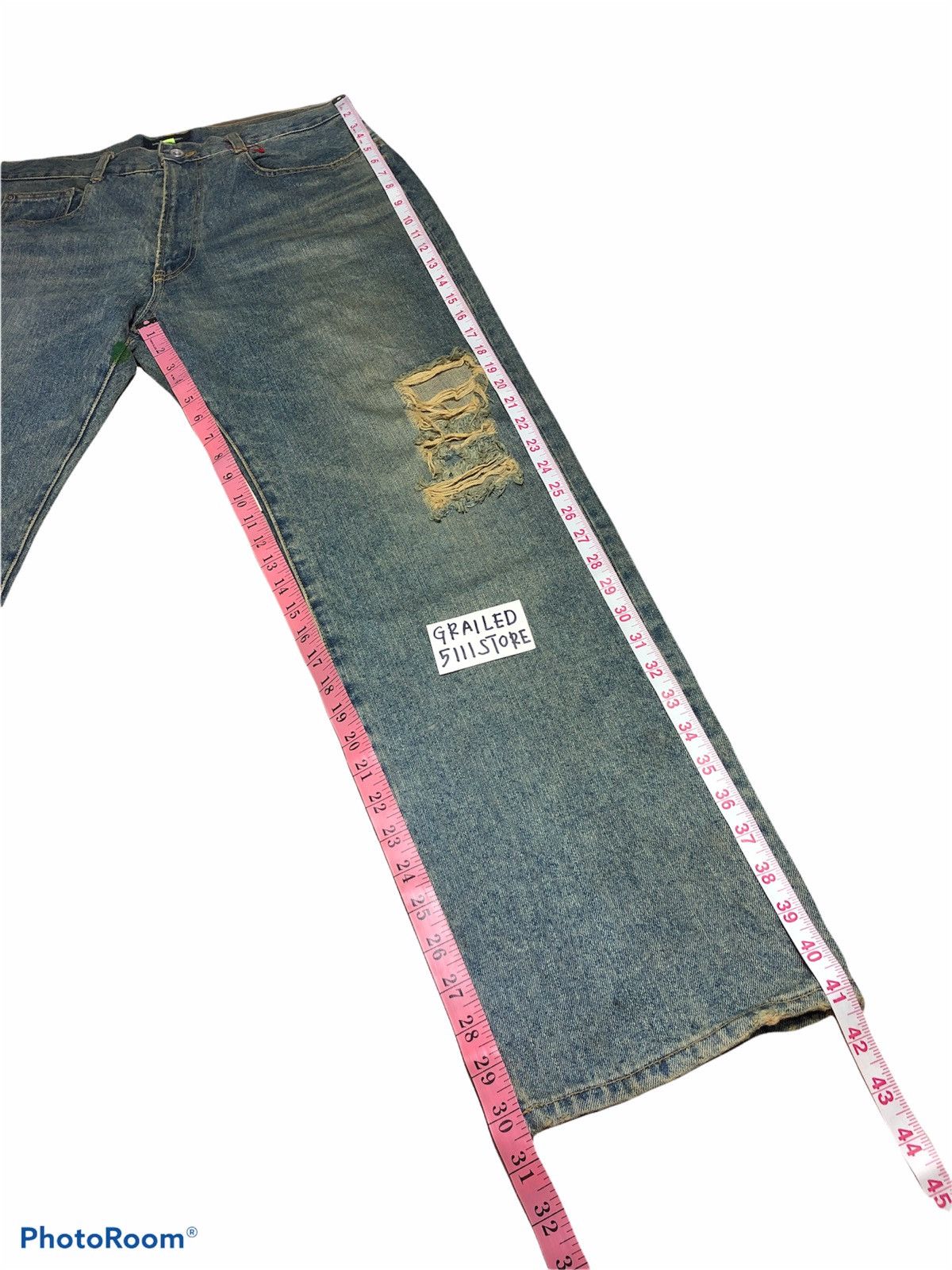 Japanese Brand Balance Wear Design Distressed Painted Denim Size US 32 / EU 48 - 10 Thumbnail