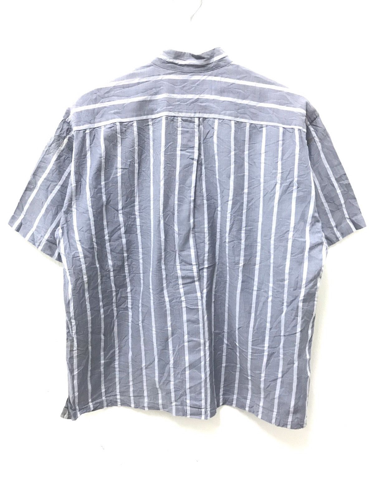 Issey Miyake × Japanese Brand × Vintage 💥90s Issey Miyake Blue Stripe Button Shirt Size US S / EU 44-46 / 1 - 5 Thumbnail