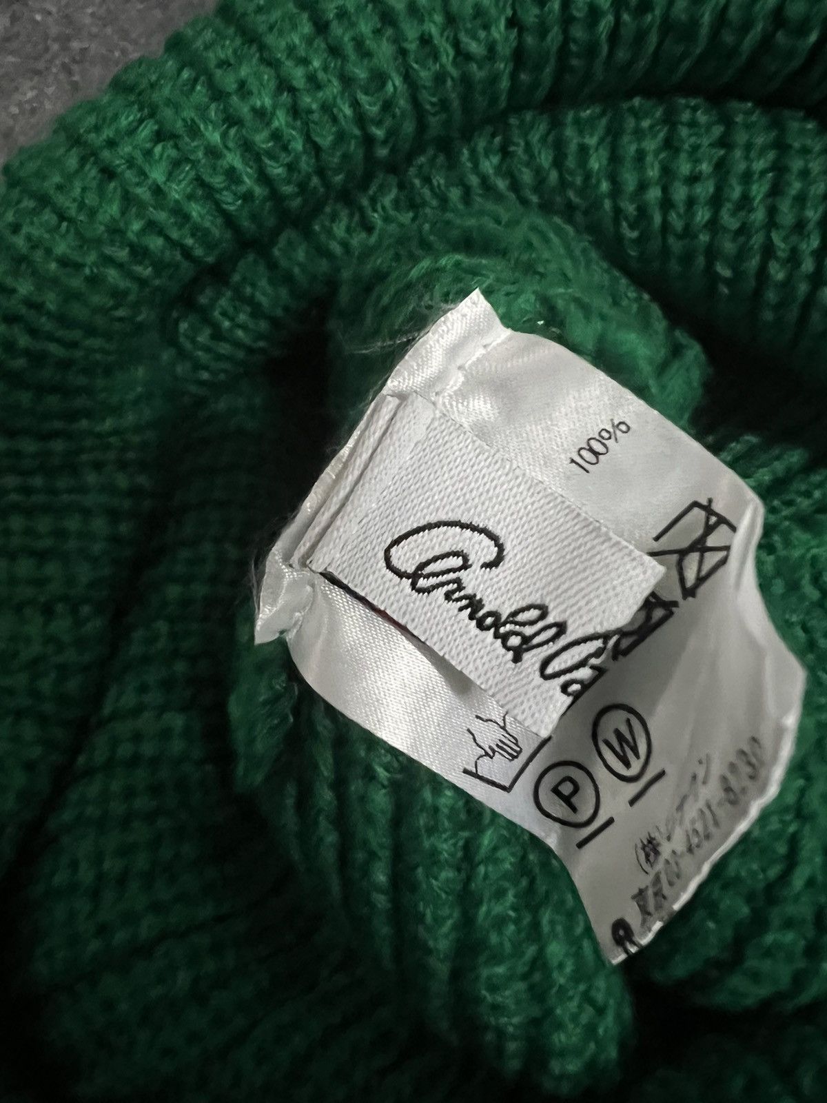 Emerald green ARNOLD PALMER beanie hat