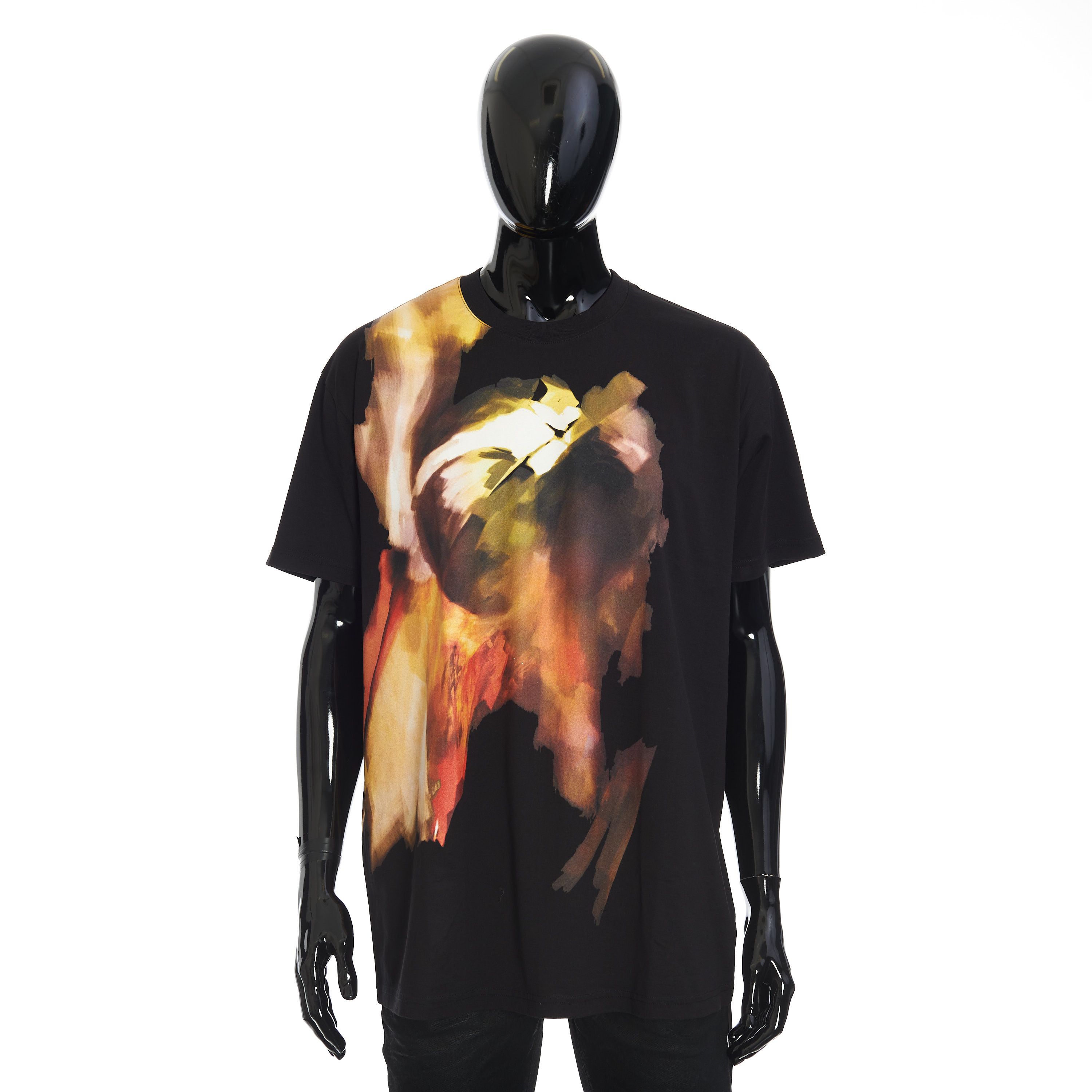 Givenchy Black Cotton Colombian Fit Abstract Paint Tshirt Size US S / EU 44-46 / 1 - 1 Thumbnail