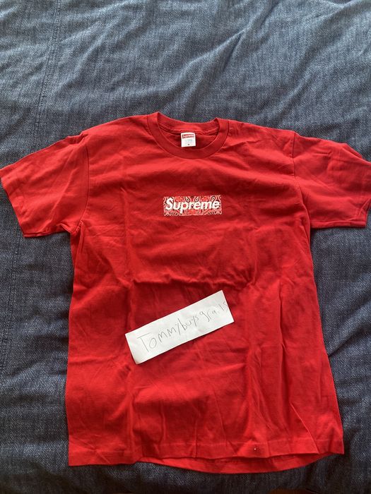 Supreme Supreme Bandana Box Logo Tee Red M | Grailed