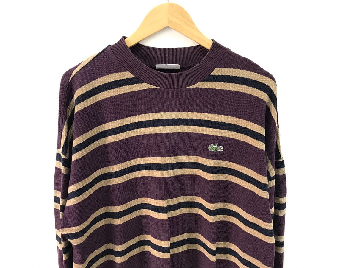 💥90s Lacoste Stripe Crewneck Pullover Sweatshirt