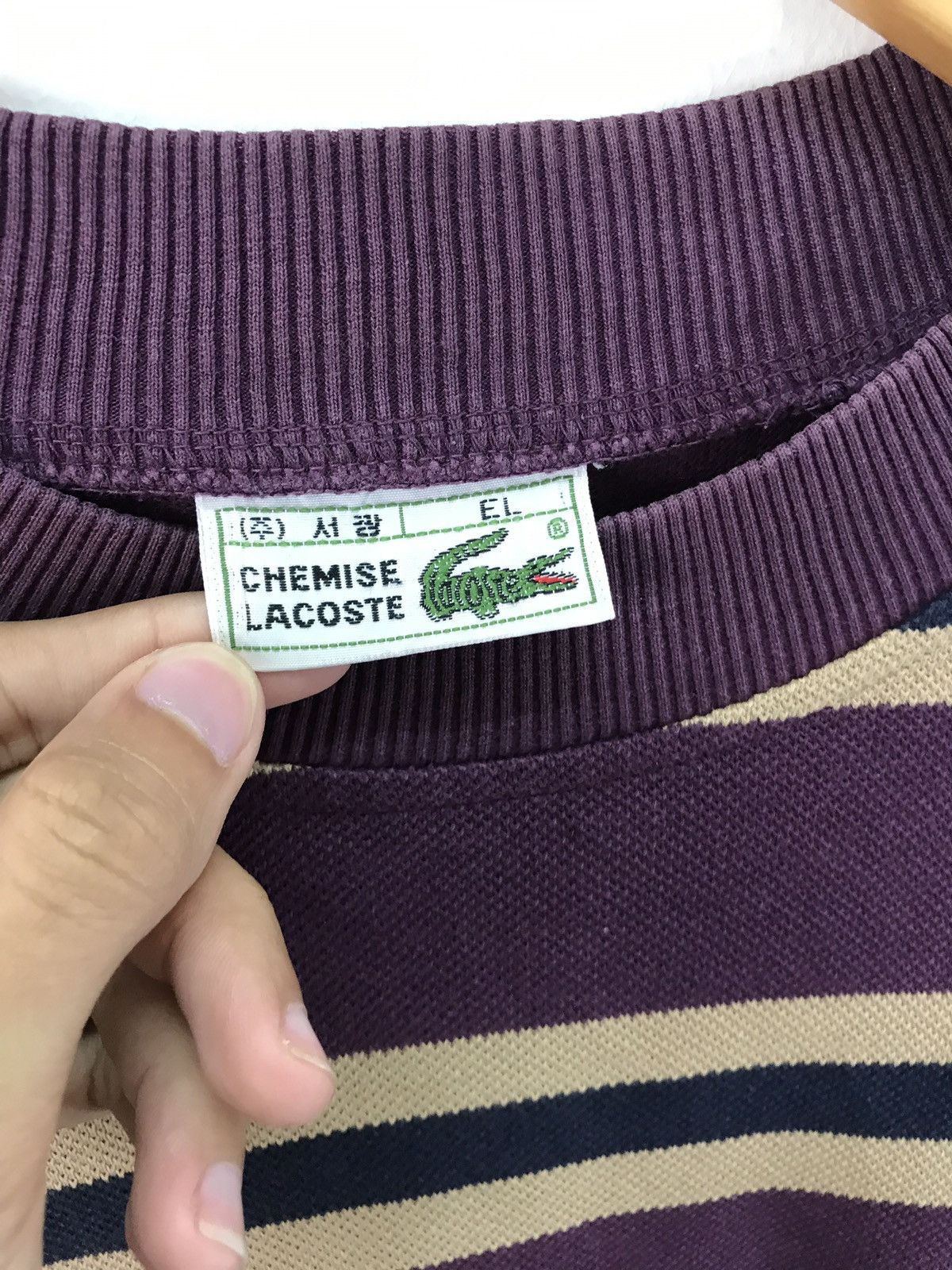 💥90s Lacoste Stripe Crewneck Pullover Sweatshirt