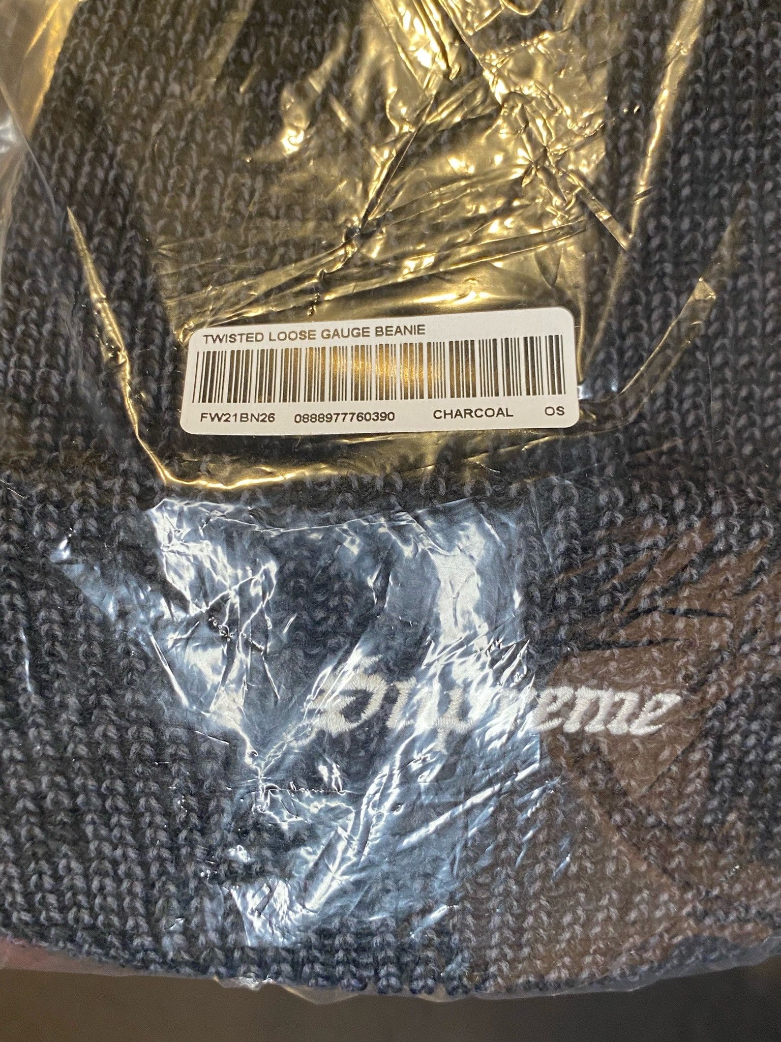 Supreme NWT Supreme Twisted Loose Gauge Beanie - Charcoal Size ONE SIZE - 4 Thumbnail