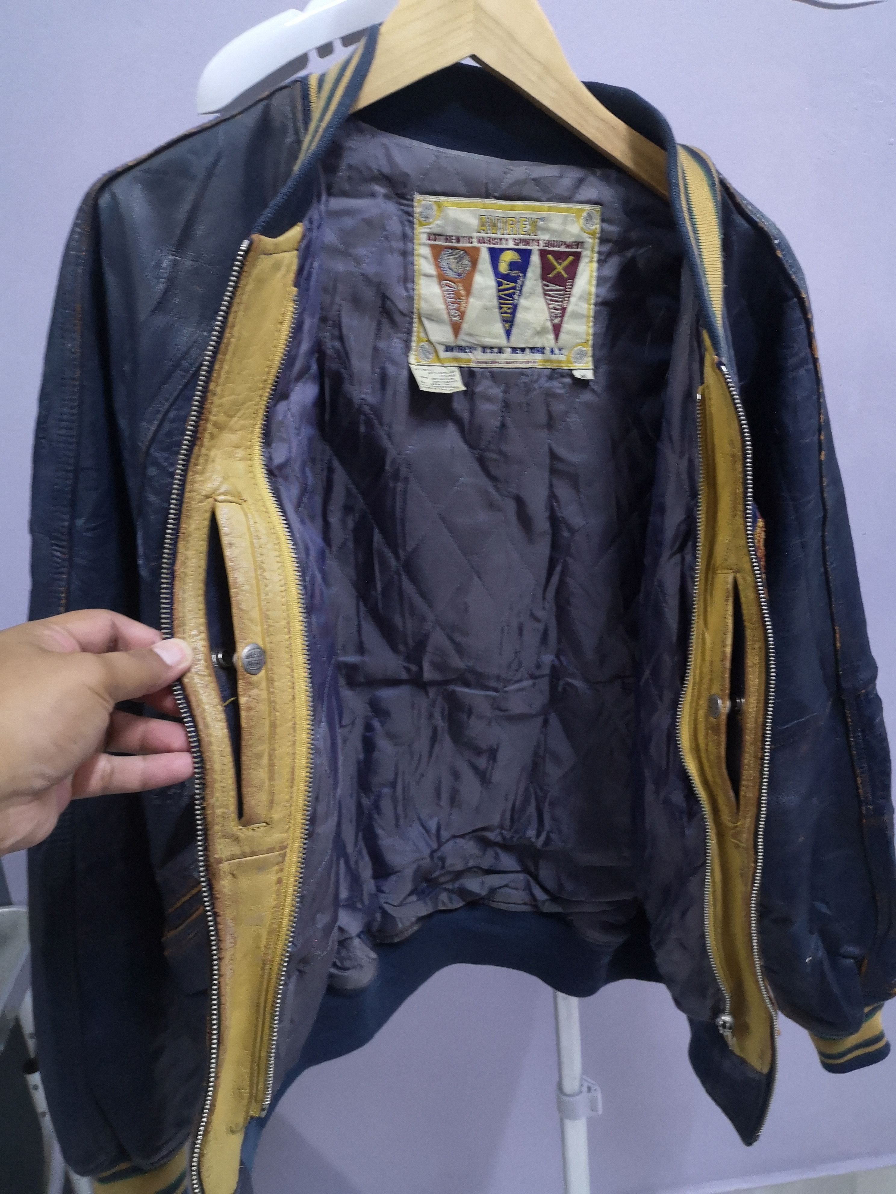 Avirex 🛩Rare Vtg Avirex Leather Bomber Indian Apache Tomahawk USA Size US M / EU 48-50 / 2 - 7 Thumbnail