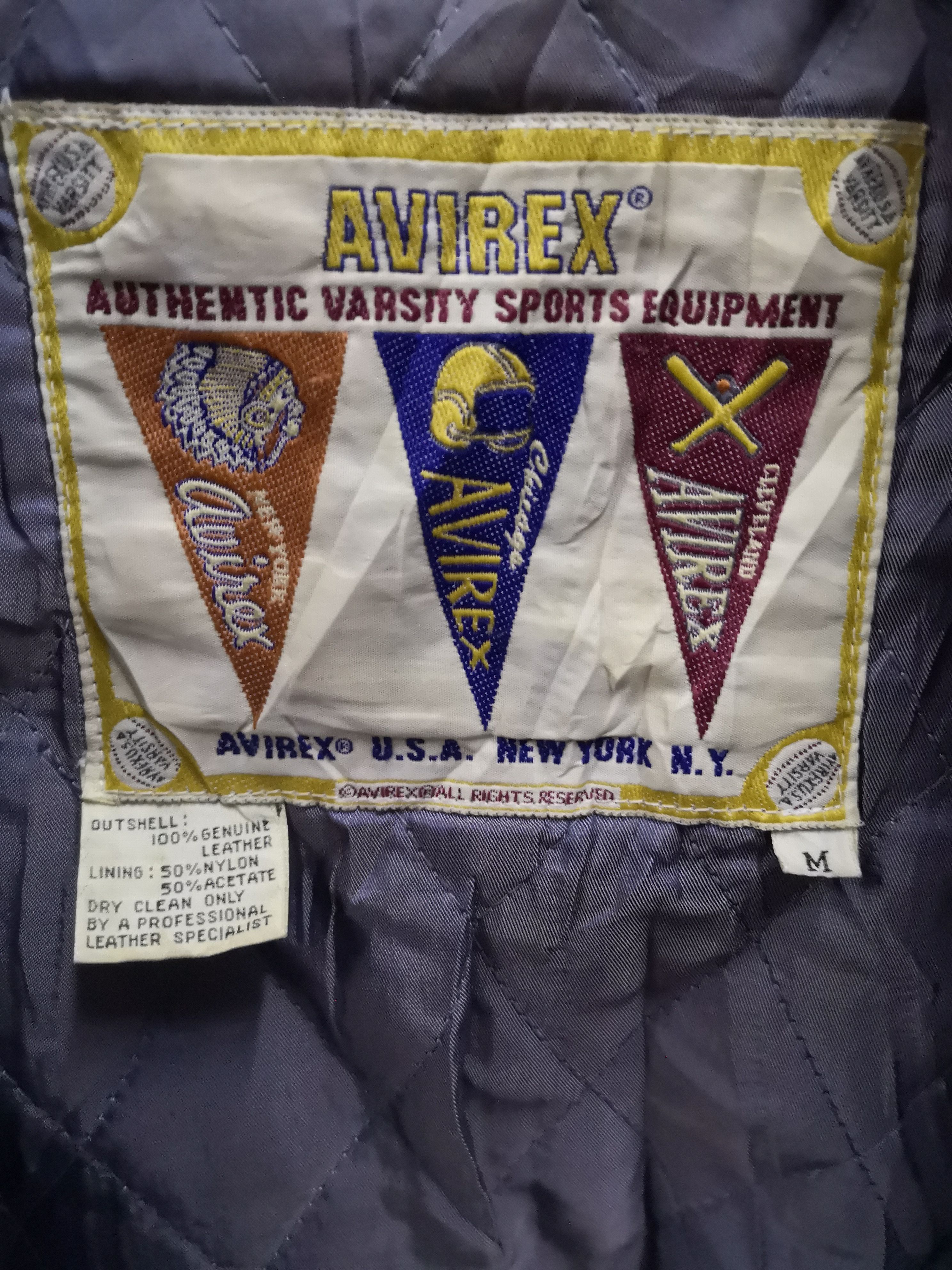 Avirex 🛩Rare Vtg Avirex Leather Bomber Indian Apache Tomahawk USA Size US M / EU 48-50 / 2 - 9 Thumbnail