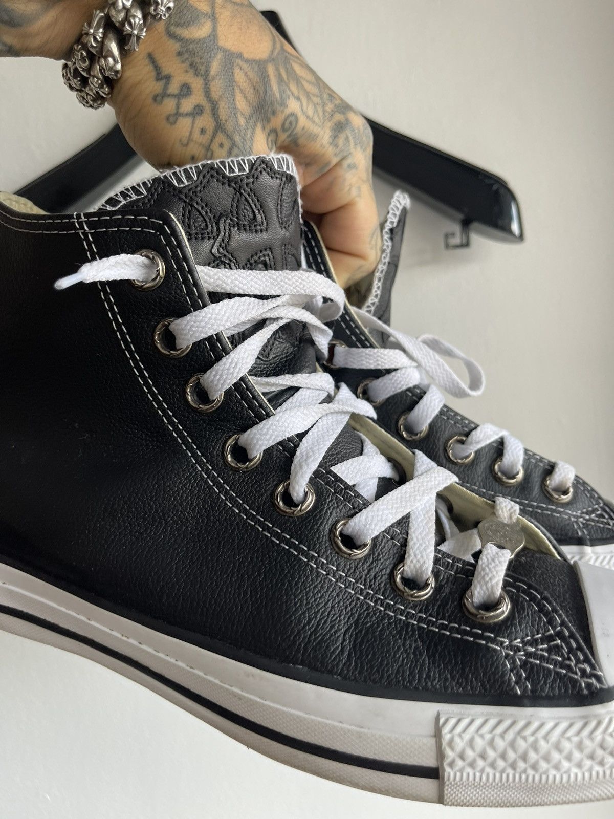 *SALE* Chrome Hearts FULL Leather CONVERSE Cross Sneakers