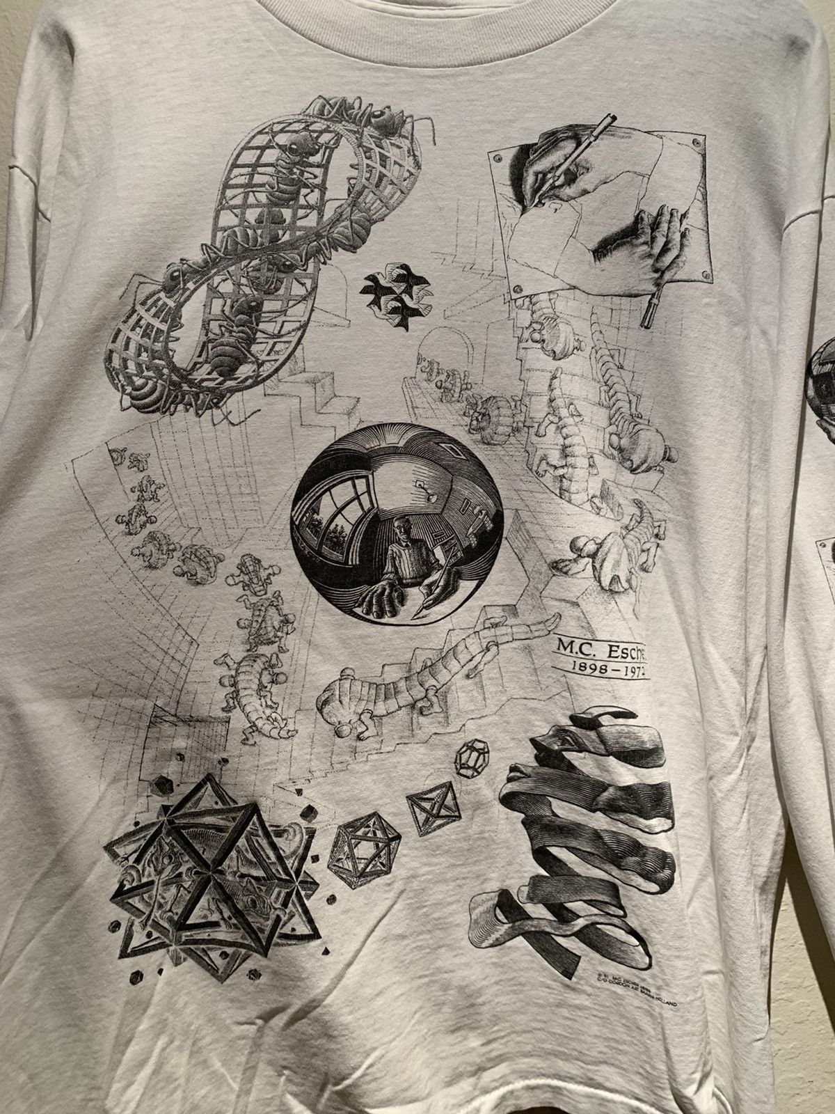 Vintage *RARE* Vintage 91 MC Escher All-Over Print Long Sleeve Shirt Size US XL / EU 56 / 4 - 5 Thumbnail