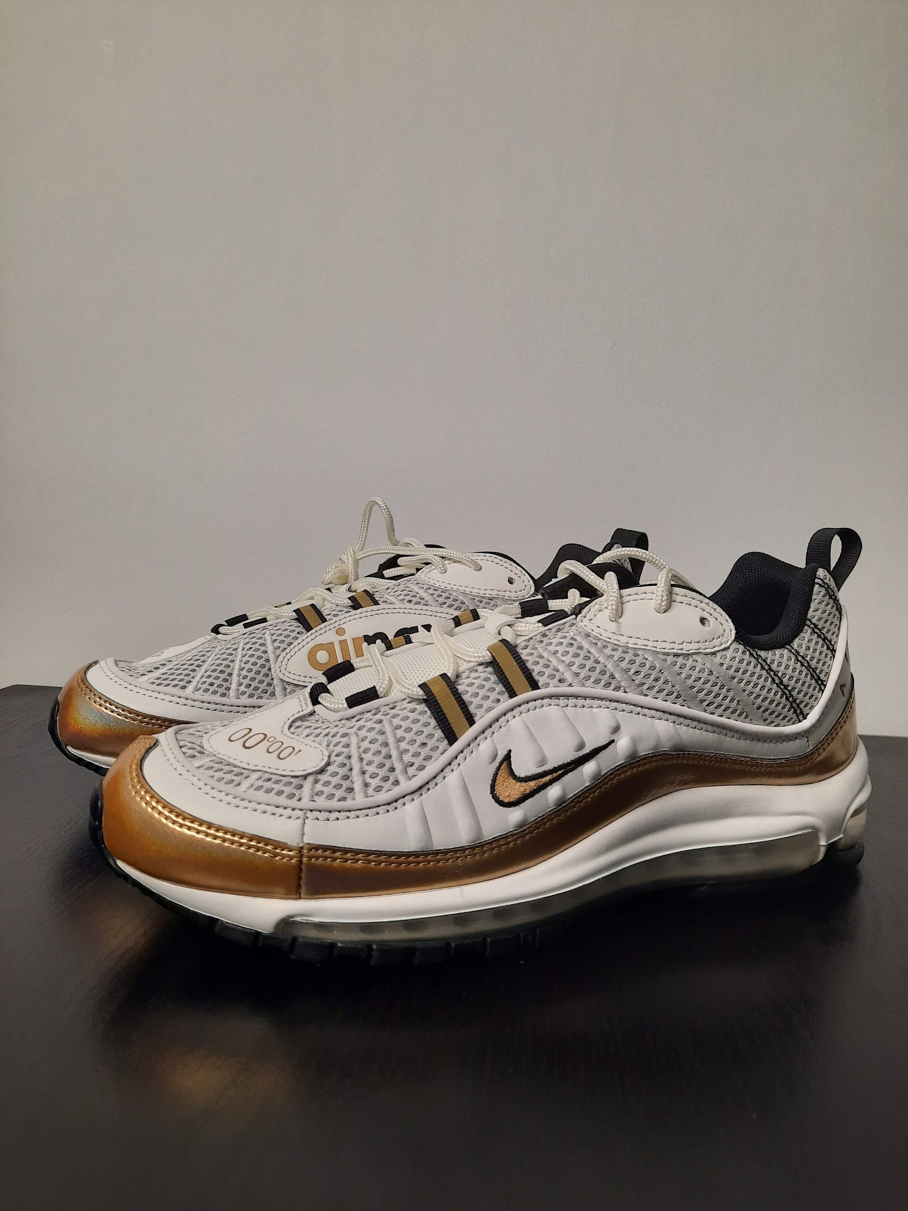 Nike NIKE AIR MAX 98 UK GMT Hyperlocal AJ6302 100 White Gold Grailed