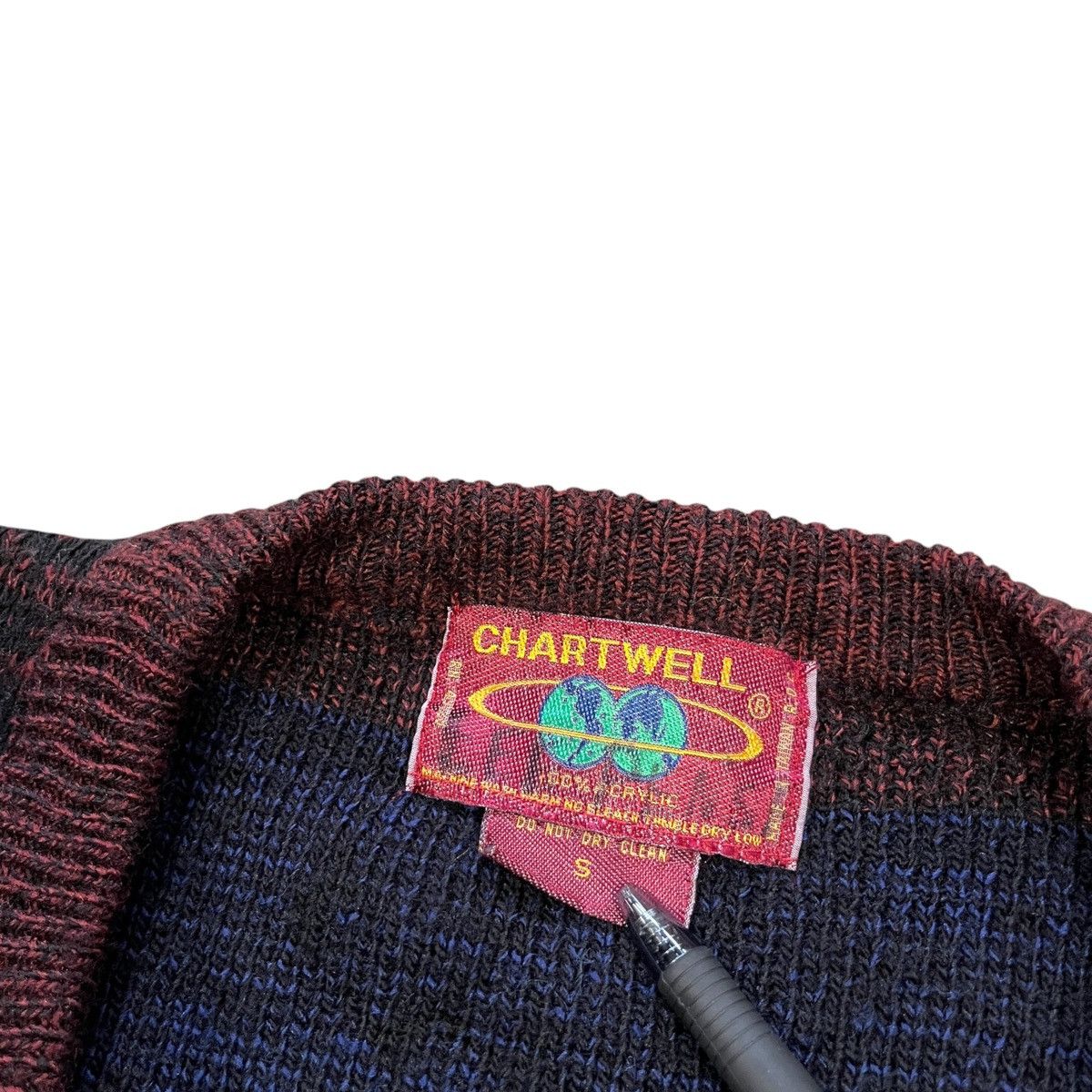 Vintage 90s chart well dark tone knit cardigan Size US S / EU 44-46 / 1 - 2 Thumbnail